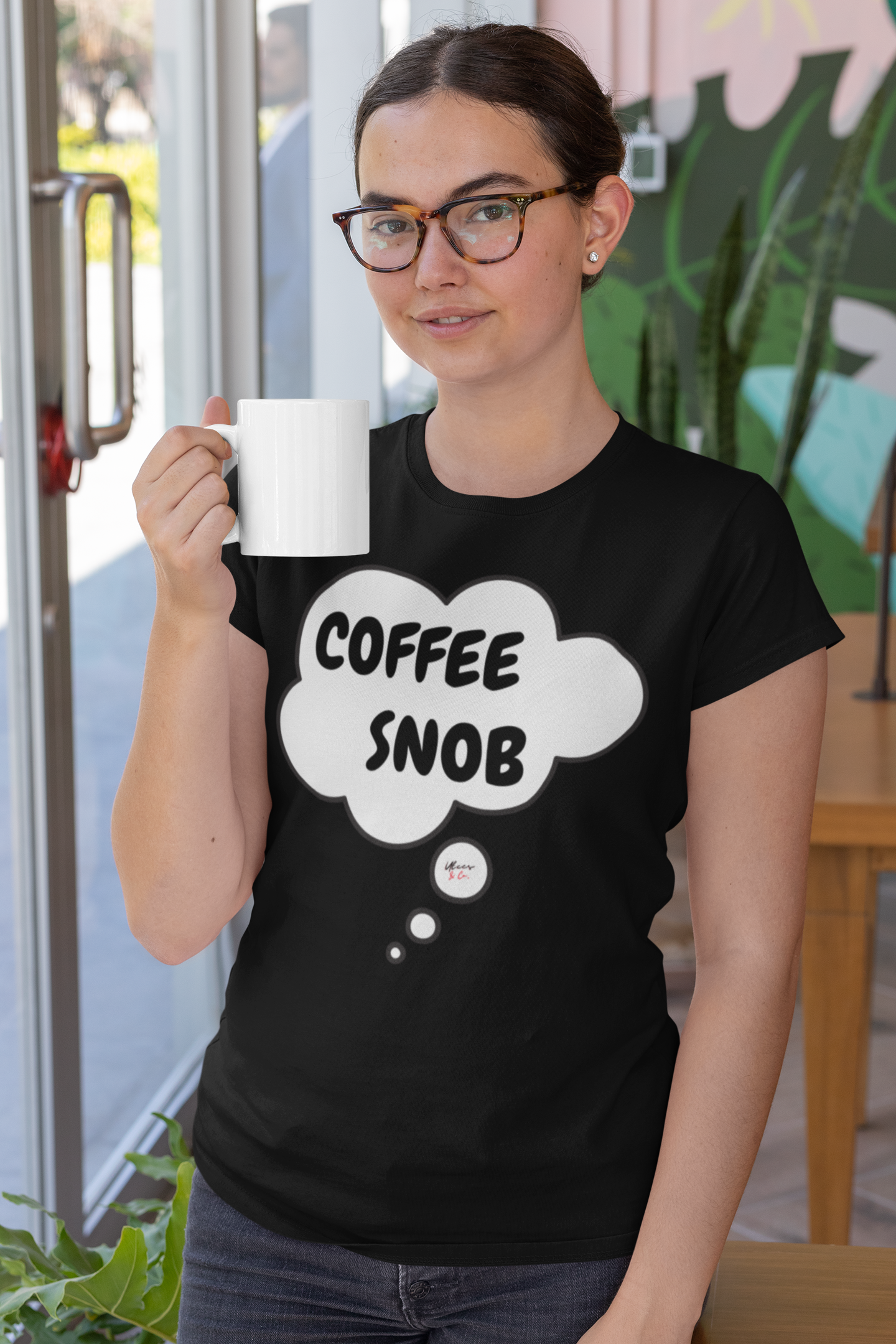 COFFEE SNOB T-SHIRT IN THOUGHT BUBBLE UNISEX TEE FUNNY T SHIRTS GIFT FOR COFFEE DRINKERS SHIRT FOR WOMEN TSHIRT FOR MEN CAFFEINE LOVERS