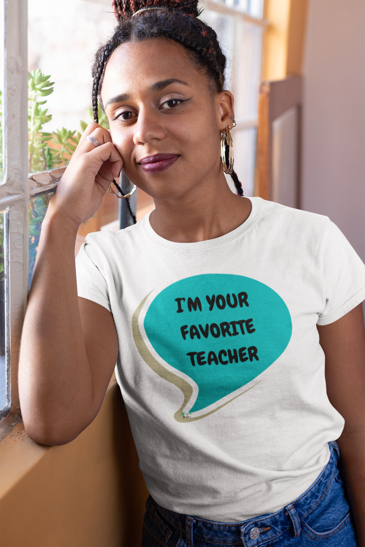 I'M YOUR FAVORITE TEACHER T-SHIRT IN SPEECH BUBBLE UNISEX TSHIRT GRAPHIC TEES FUNNY SAYINGS T SHIRT SARCASTIC SAYINGS T-SHIRT SARCASM TEES GIFTS FOR WOMEN GIFT FOR MEN