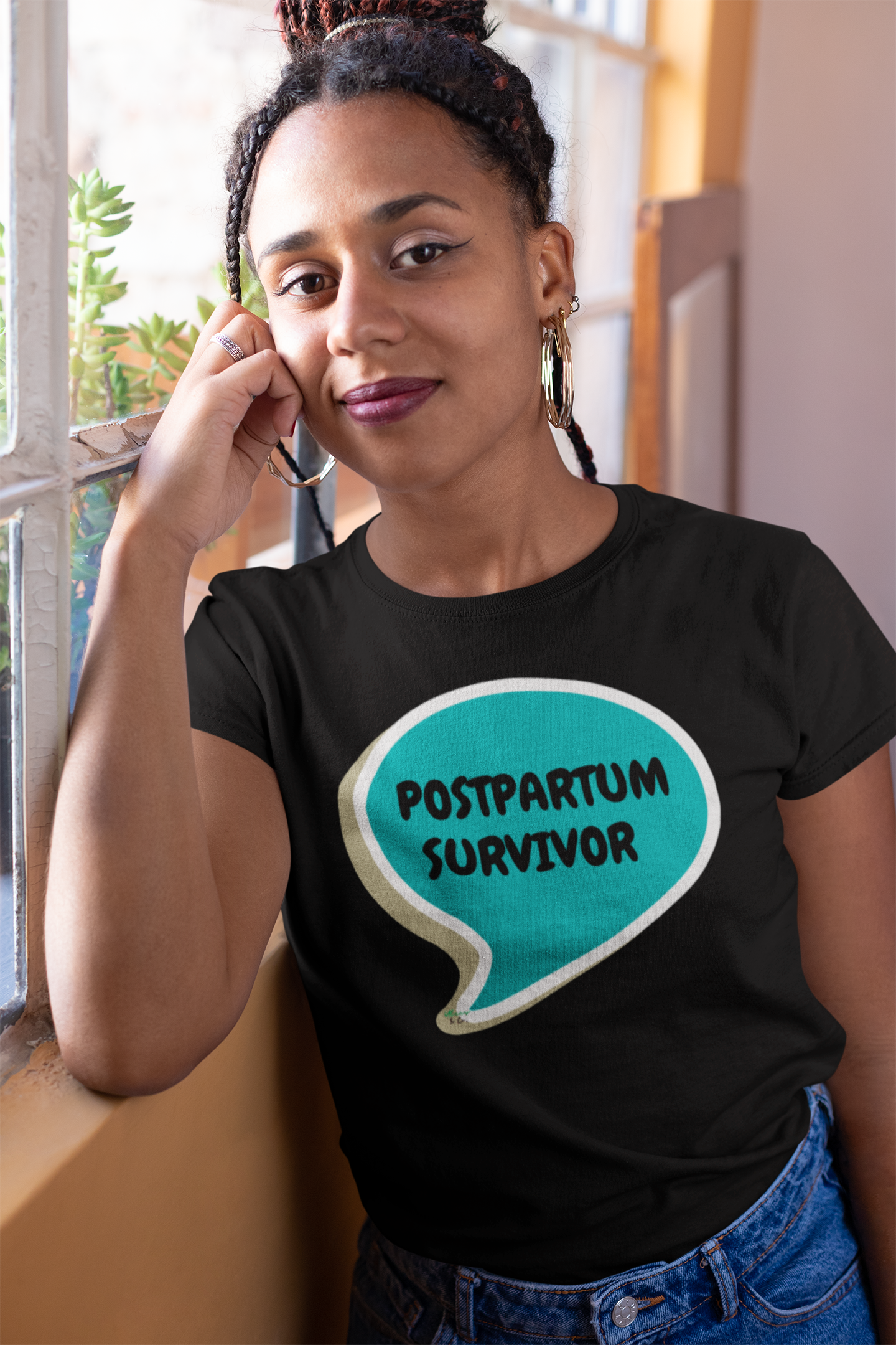 POSTPARTUM MOM T-SHIRT UNIQUE MOM GIFTS POSTPARTUM SURVIVOR IN SPEECH BUBBLE GRAPHIC UNISEX T-SHIRT NEW MOM GIFT TEES THANK YOU MOM SHIRTS GIFTS FIRST TIME MOM GIFT TSHIRTS GIFTS FOR FIRST MOTHERS DAY MOM GIFT FROM KIDS
