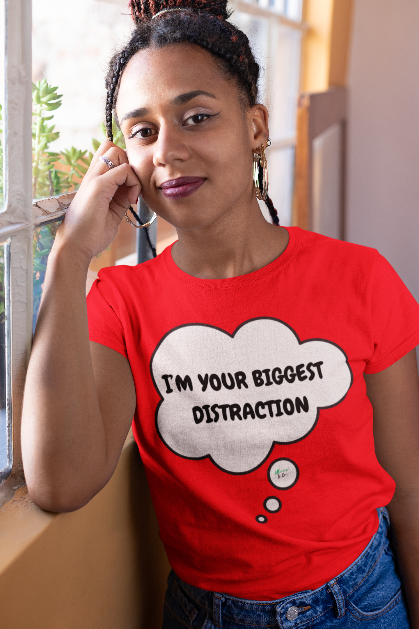 I'M YOUR BIGGEST DISTRACTION T-SHIRT IN THOUGHT BUBBLE UNISEX TSHIRT FUNNY SAYINGS T SHIRT SARCASTIC SAYINGS T-SHIRT SARCASM TEES