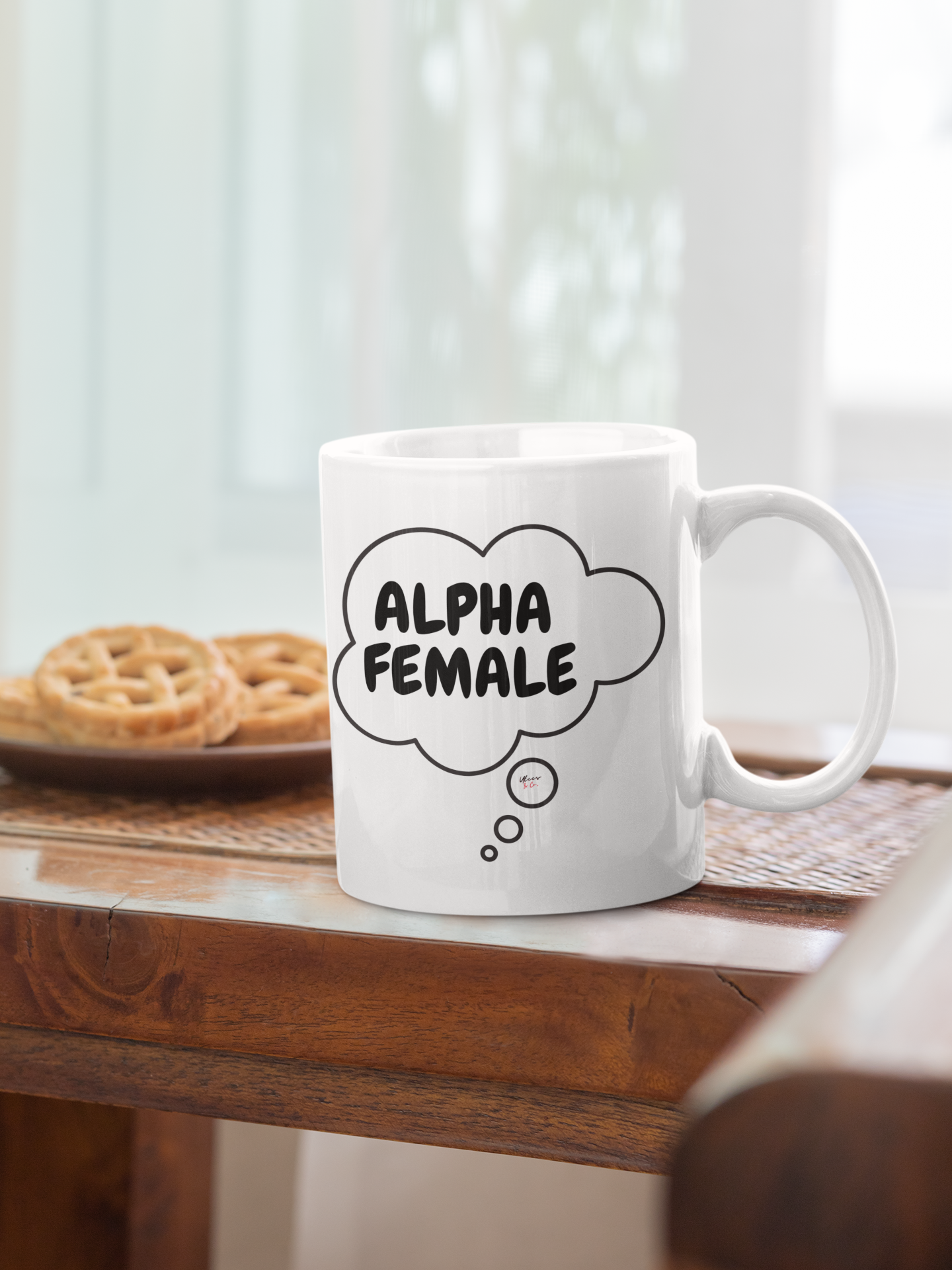 ALPHA FEMALE COFFEE MUG IN THOUGHT BUBBLE MOTIVATIONAL SAYING MUG GIFT FOR COFFEE DRINKERS GIFT INSPIRATIONAL SAYING ALPHA FEMALE GIFT COFFEE MUG MENTAL AWARENESS PHRASE