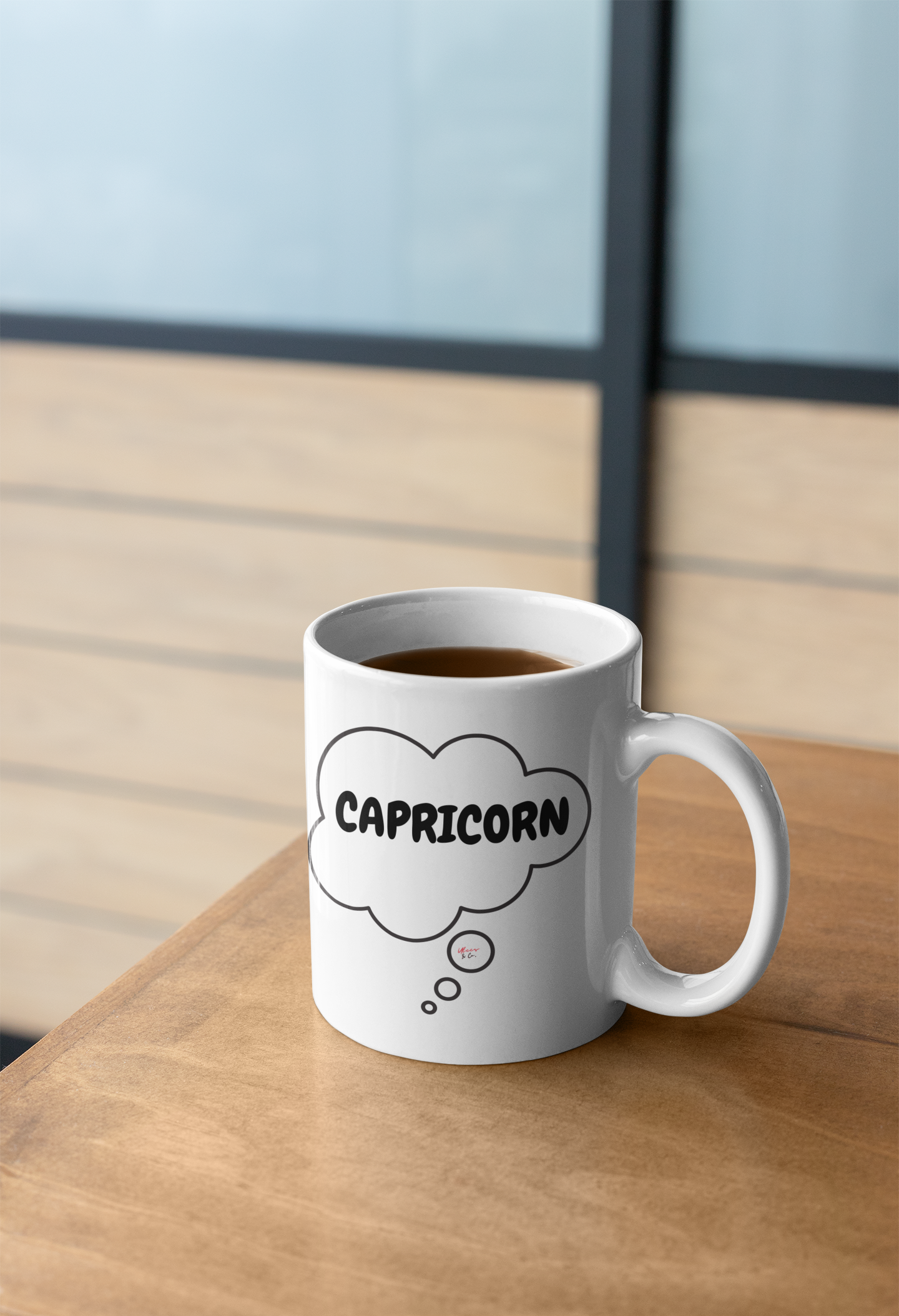 CAPRICORN ZODIAC SIGN IN THOUGHT BUBBLE FOR COFFEE MUG GIFT FOR COFFEE DRINKER CERAMIC MUG 11oz ASTRONOMY HOROSCOPE CAPRICORN ZODIAC SIGNS ON COFFEE MUG FOR COFFEE LOVERS