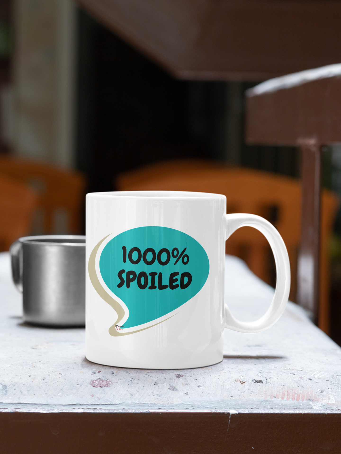 1000% SPOILED COFFEE MUG GIFT COFFEE DRINKER GIFT SARCASTIC SAYINGS GIFT MUG FUNNY SAYINGS MUG 1000% SPOILED IN SPEECH BUBBLE CERAMIC MUG 11oz