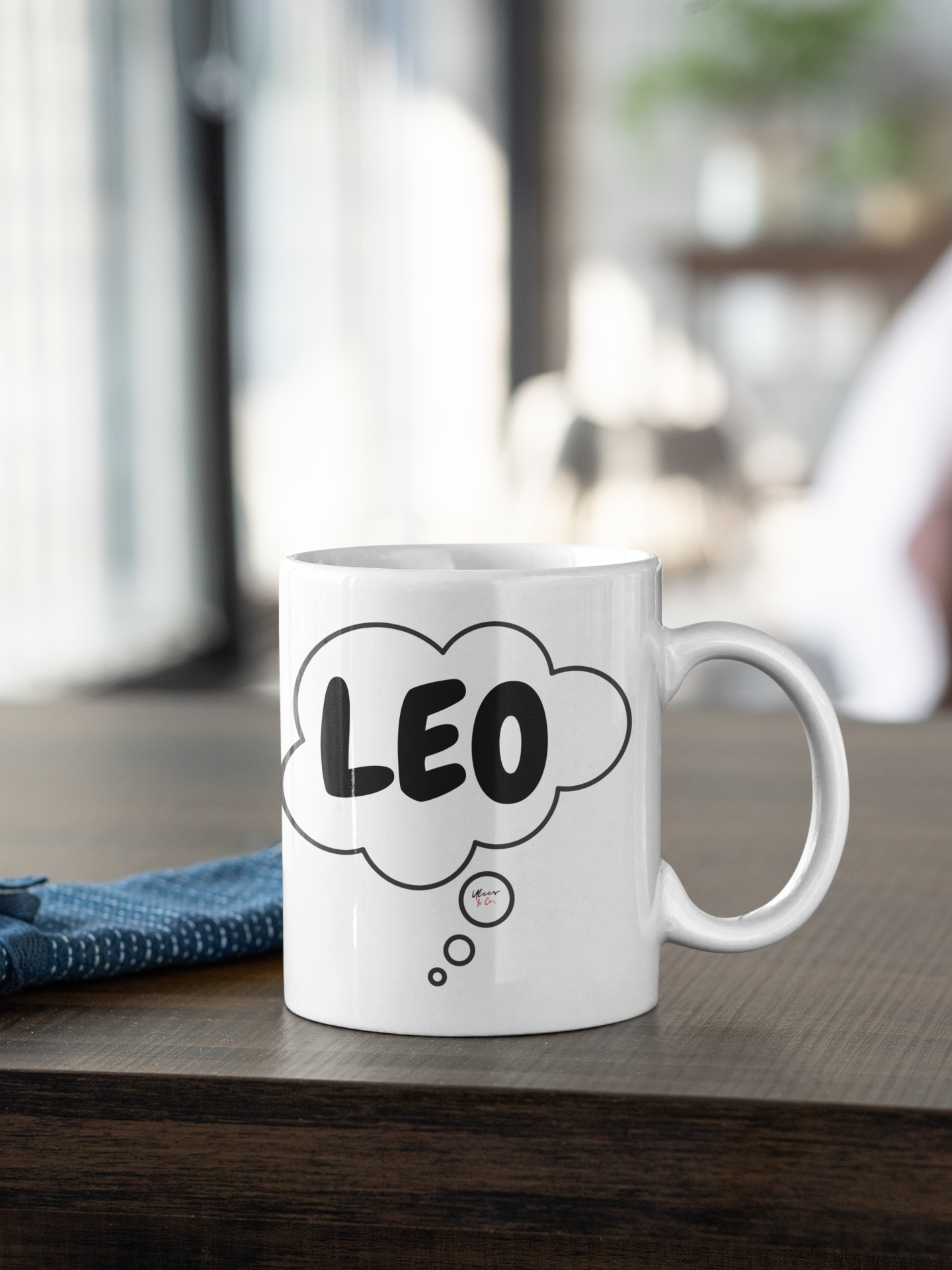 LEO ZODIAC SIGN FOR COFFEE MUG IN THOUGHT BUBBLE BIRTHDAY GIFT FOR LEO HOROSCOPE SIGN CERAMIC MUG 11oz ASTRONOMY SIGNS ON COFFEE MUG FOR COFFEE LOVERS