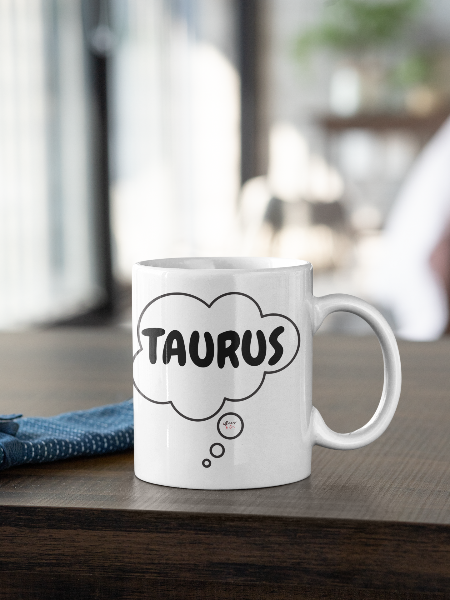 TAURUS ZODIAC SIGN COFFEE MUG IN THOUGHT BUBBLE GIFT HOROSCOPE GIFT CERAMIC MUG 11oz TAURUS ZODIAC SIGN BIRTHDAY GIFT COFFEE MUG