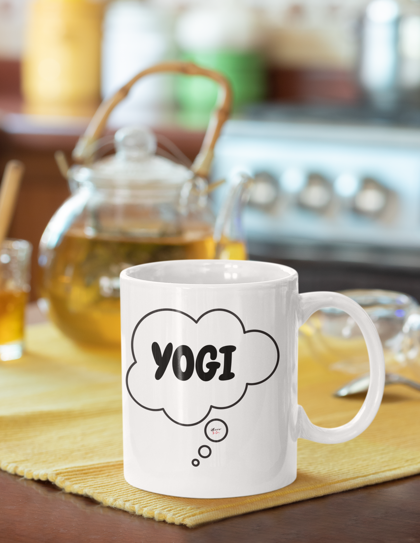 YOGI COFFEE MUG GIFT FOR YOGI IN THOUGHT BUBBLE CERAMIC 11oz YOGA STUDENTS COFFEE LOVER COFFEE MUG GIFT