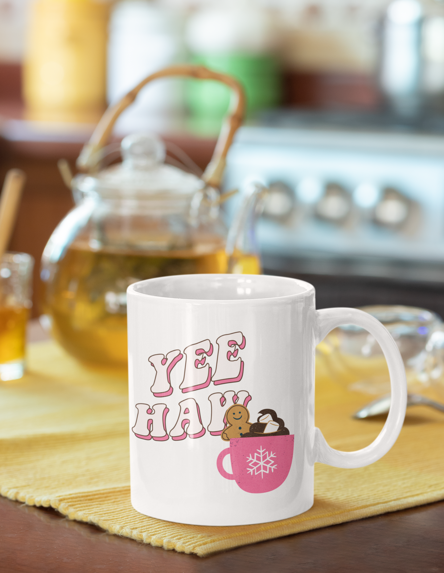 YEE HAW GINGERBREAD MAN COFFEE MUG CERAMIC 11oz MUG