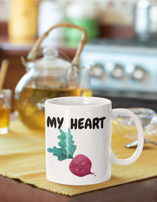 MY HEART BEET COFFEE MUG 11oz CERAMIC MUG