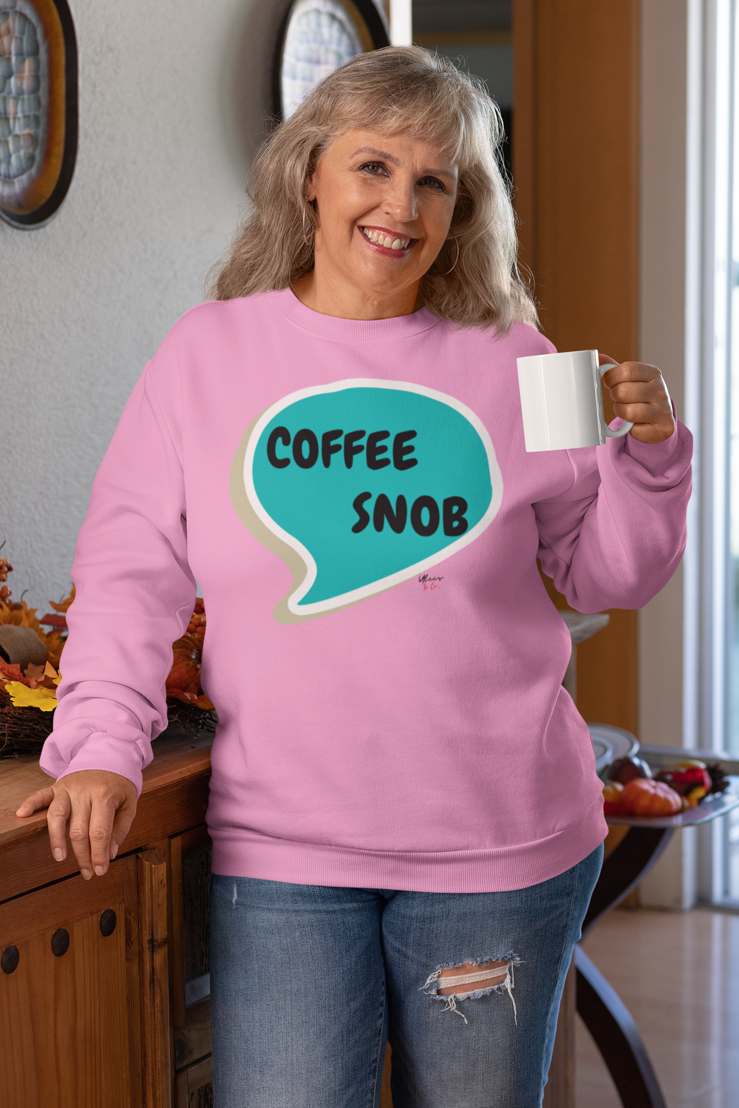 COFFEE SNOB SWEATSHIRT UNISEX PULLOVER CREWNECK SWEATSHIRT IN SPEECH BUBBLE FOR WOMEN GIFT FOR MEN SARCASTIC SAYINGS SWEATER FUNNY SAYINGS SWEATSHIRTS