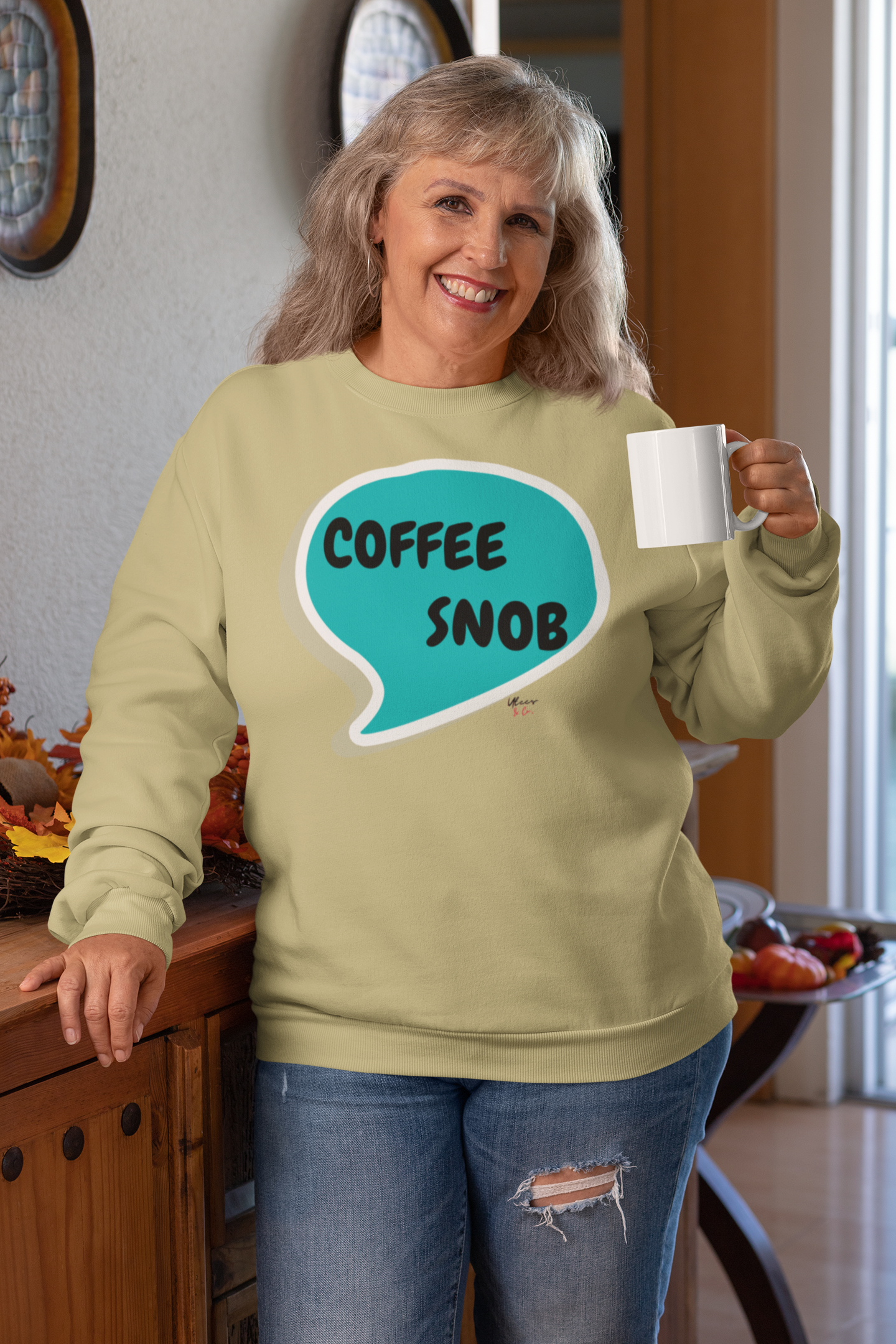 COFFEE SNOB SWEATSHIRT UNISEX PULLOVER CREWNECK SWEATSHIRT IN SPEECH BUBBLE FOR WOMEN GIFT FOR MEN SARCASTIC SAYINGS SWEATER FUNNY SAYINGS SWEATSHIRTS