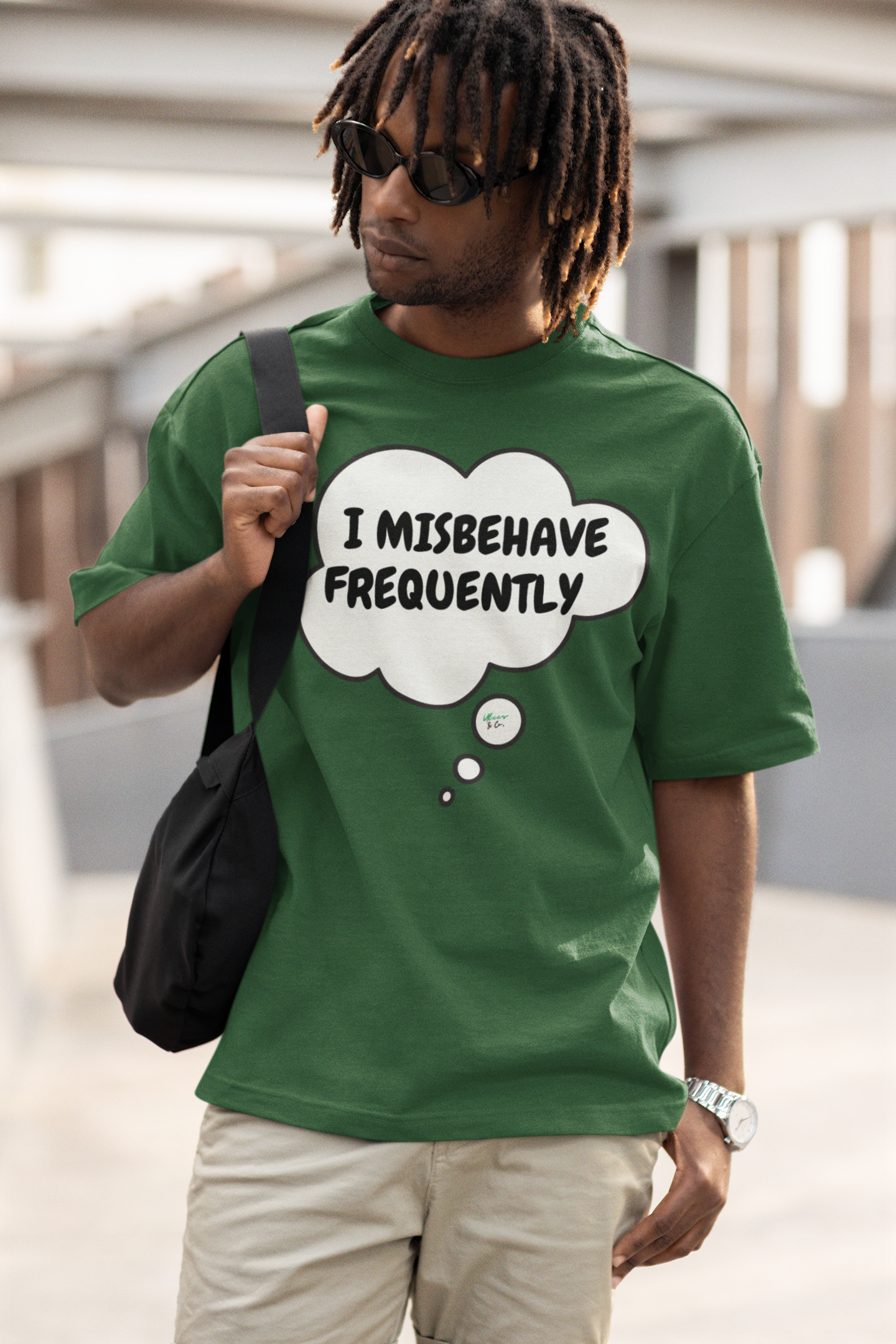 I MISBEHAVE FREQUENTLY T-SHIRT IN THOUGHT BUBBLE UNISEX TSHIRT FUNNY SAYINGS T SHIRT SARCASTIC SAYINGS T-SHIRT SARCASM TEES