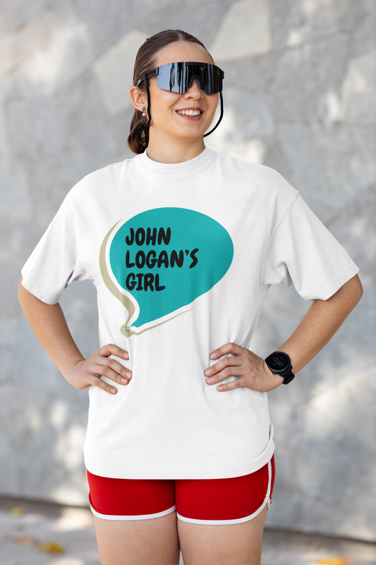 JOHN LOGAN'S GIRL T-SHIRT HOCKEY PLAYER UNIQUE GRAPHIC UNISEX SPEECH BUBBLE SHIRT STREETWEAR FASHION OFF CAMPUS TEES OFF CAMPUS SERIES FOR HOCKEY TEAM FANS T-SHIRT GARRETT GRAHAM CHARACTER TEES GIFTS FOR WOMEN