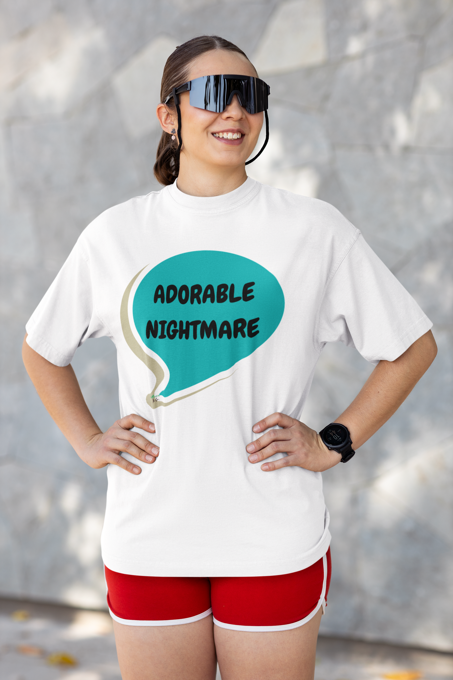 ADORABLE NIGHTMARE T-SHIRT UNIQUE GRAPHIC UNISEX SPEECH BUBBLE SHIRT CASUAL STREETWEAR FASHION FUNNY SAYINGS TEES SARCASTIC SAYINGS T-SHIRT HILARIOUS SHIRTS SARCASM TEES BIRTHDAY GIFTS FOR WOMEN GIFT FOR MEN CLOTHING BRAND
