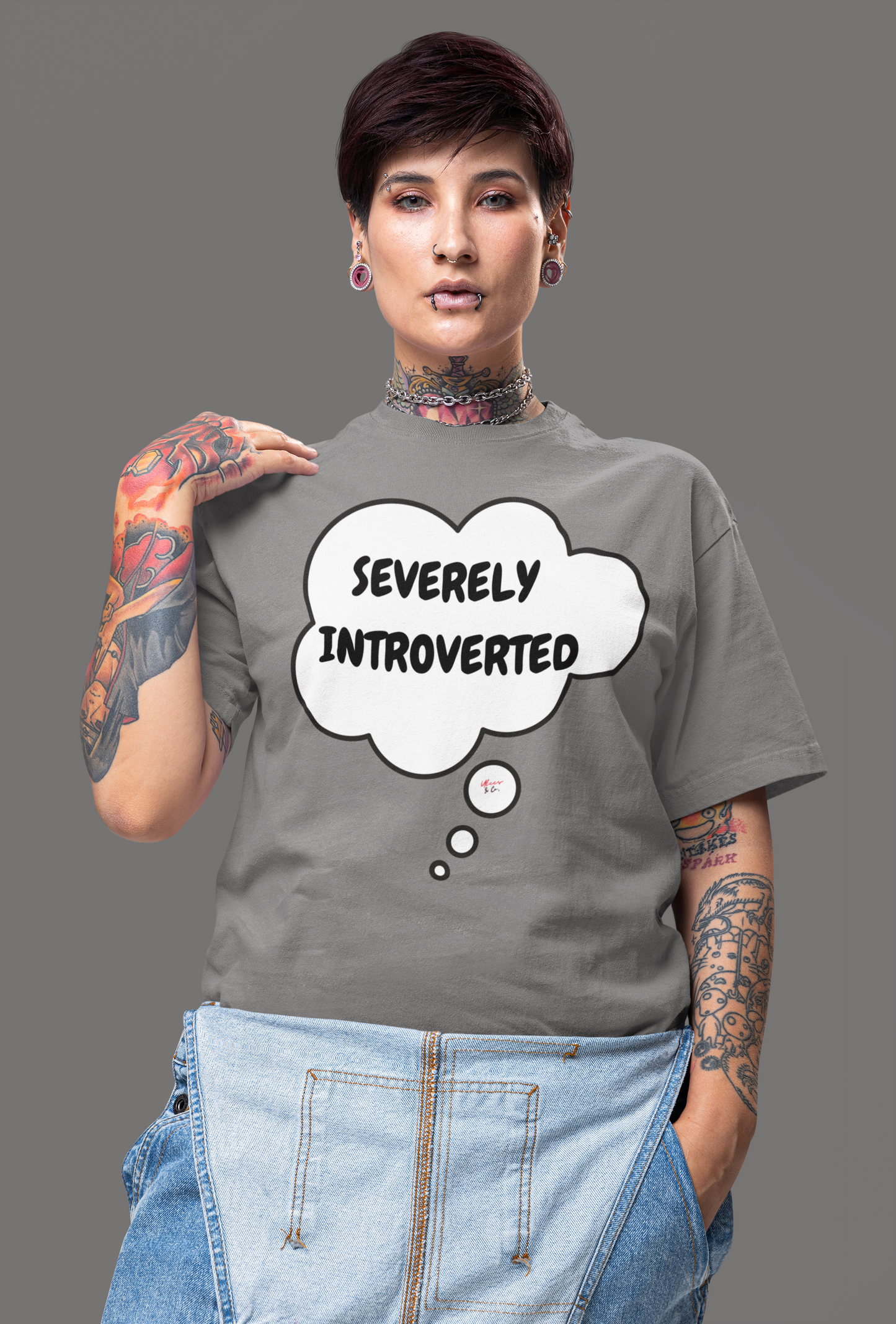 SEVERELY INTROVERTED T-SHIRT IN THOUGHT BUBBLE UNISEX TSHIRT GIFT FOR WOMEN SARCASTIC SAYINGS SHIRT FOR MEN FUNNY SAYINGS T SHIRT GIFTS ADULT HUMOR TSHIRT