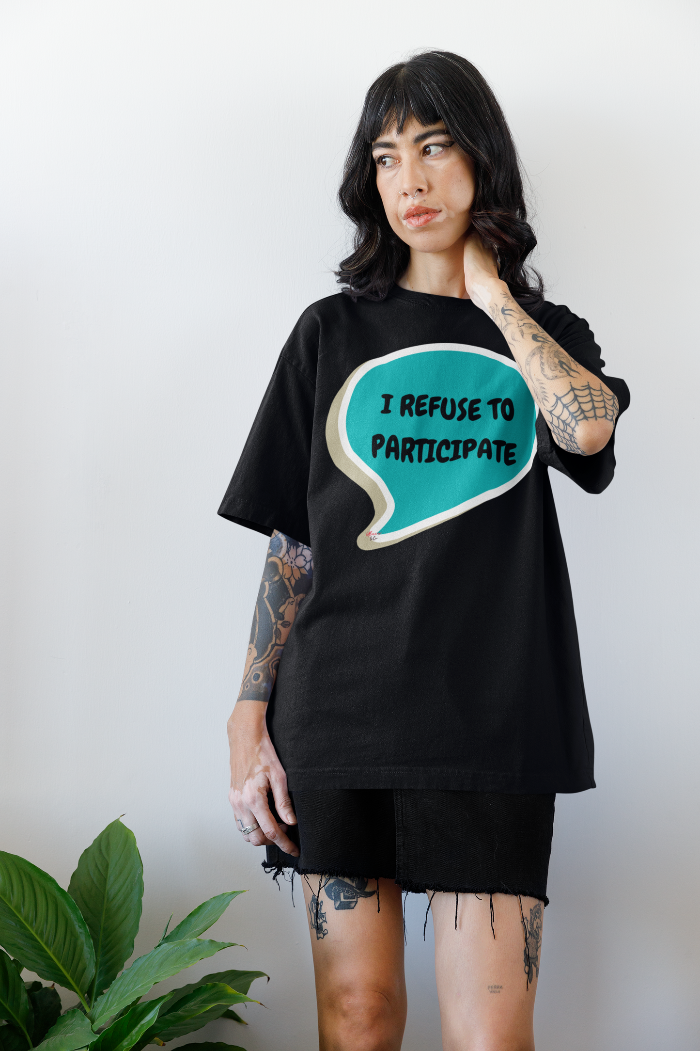 I REFUSE TO PARTICIPATE T-SHIRT IN SPEECH BUBBLE UNISEX T-SHIRT ADULT HUMOR TEES FOR MEN SARCASTIC HUMOR GIFTS FOR WOMEN FUNNY SAYINGS