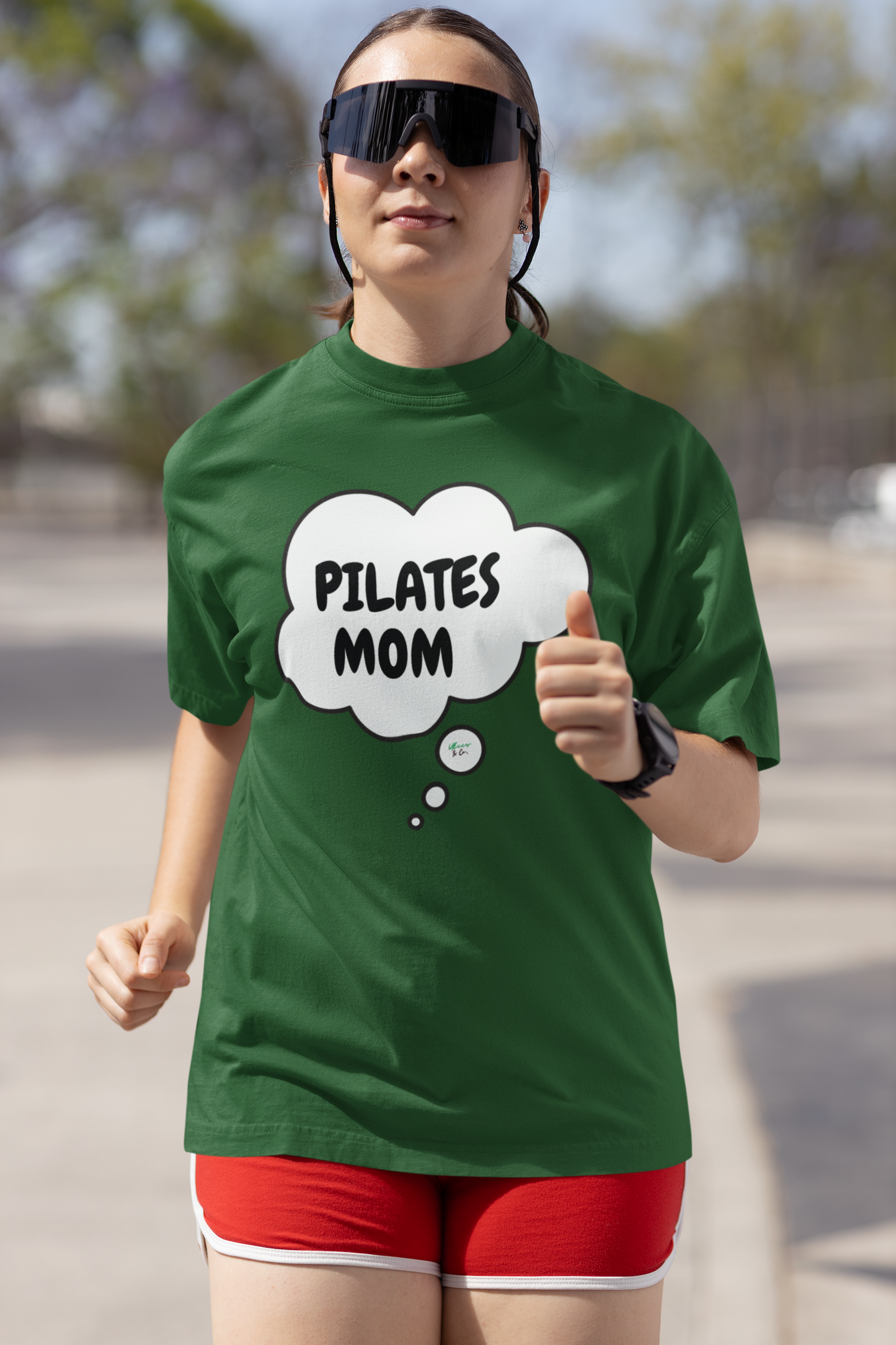 PILATES T-SHIRT PILATES MOM GRAPHIC UNISEX T-SHIRT PILATES TEE FOR MOTHERS IN THOUGHT BUBBLE EXERCISE SHIRTS FOR WOMEN BIRTHDAY TEE FOR MOM UNIQUE GIFT FOR HER GIFT FOR MOM