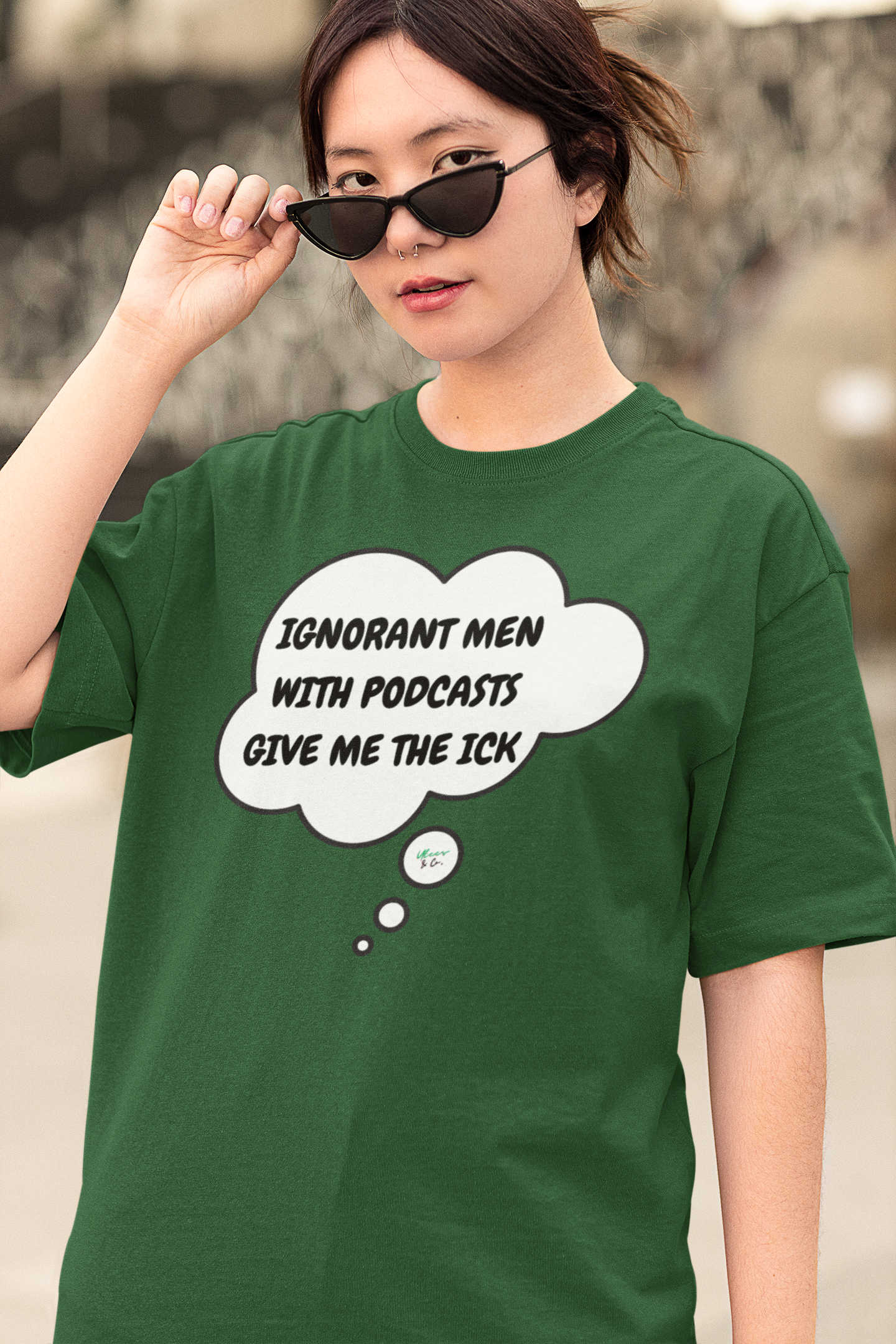 IGNORANT MEN WITH PODCASTS GIVE ME THE ICK T-SHIRT UNIQUE GRAPHIC UNISEX THOUGHT BUBBLE SHIRT FUNNY SAYINGS TEES SARCASTIC SAYINGS T-SHIRT HILARIOUS SHIRTS SARCASM TEES BIRTHDAY GIFTS FOR WOMEN GIFT FOR MEN SARCASM TEES