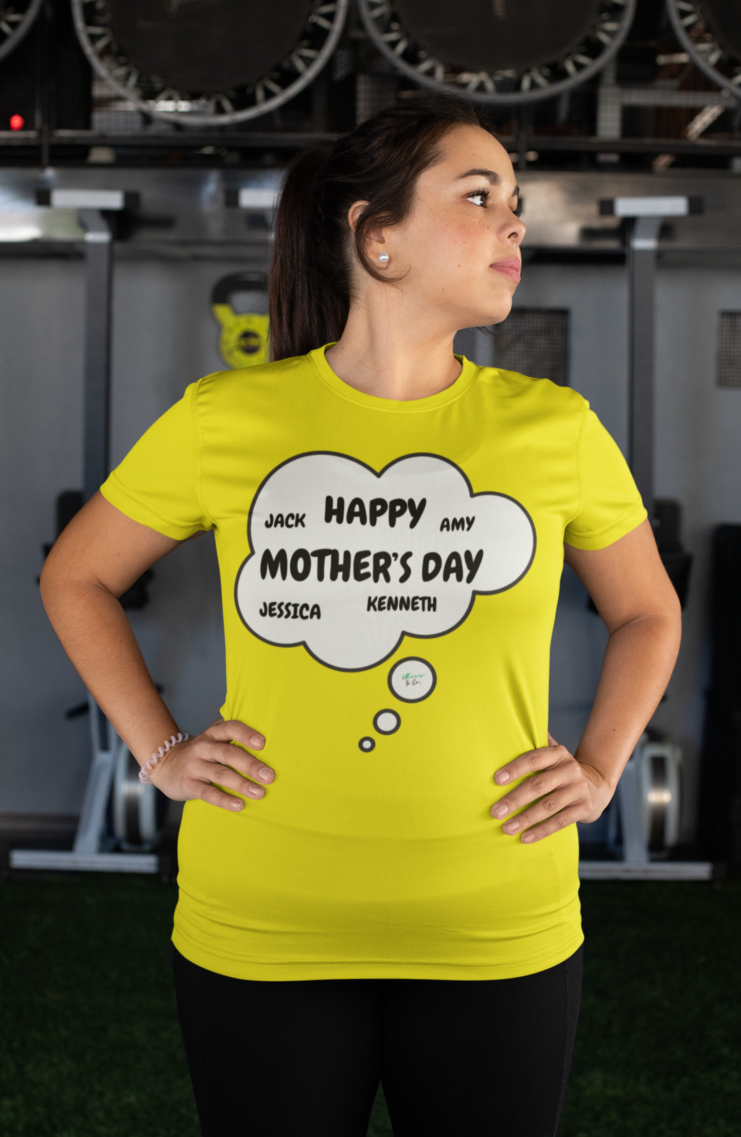 PERSONALIZED HAPPY MOTHER'S DAY T-SHIRTS CUSTOM TEES WITH KID NAMES IN THOUGHT BUBBLE UNIQUE MOM GIFT FIRST TIME MOM GIFT BIRTHDAY GIFT FOR MOM MOTHER IN LAW GIFT NEW MOM GIFT MOM GIFT FROM KIDS GIFT FOR GRANDMA