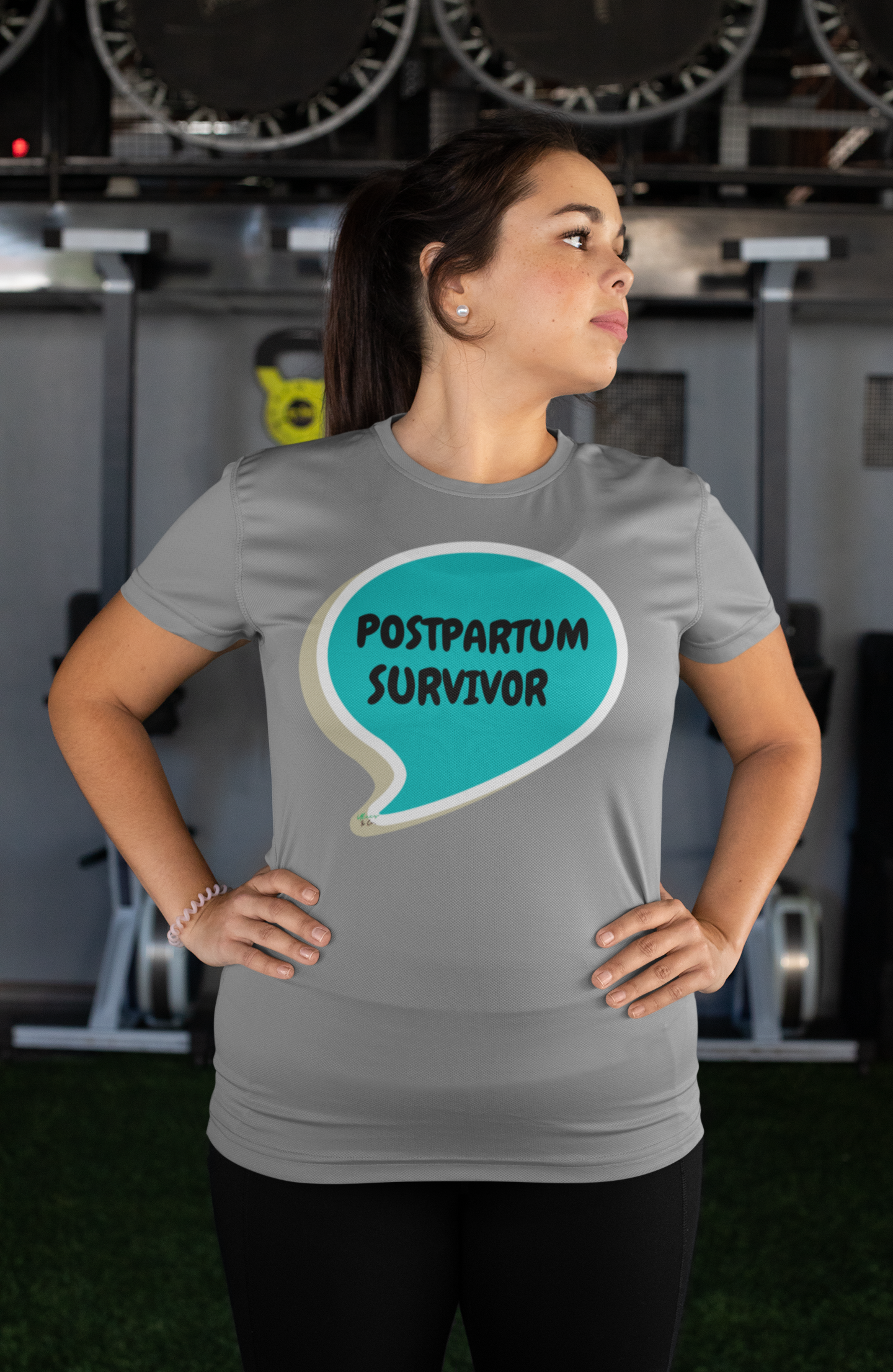 POSTPARTUM MOM T-SHIRT UNIQUE MOM GIFTS POSTPARTUM SURVIVOR IN SPEECH BUBBLE GRAPHIC UNISEX T-SHIRT NEW MOM GIFT TEES THANK YOU MOM SHIRTS GIFTS FIRST TIME MOM GIFT TSHIRTS GIFTS FOR FIRST MOTHERS DAY MOM GIFT FROM KIDS