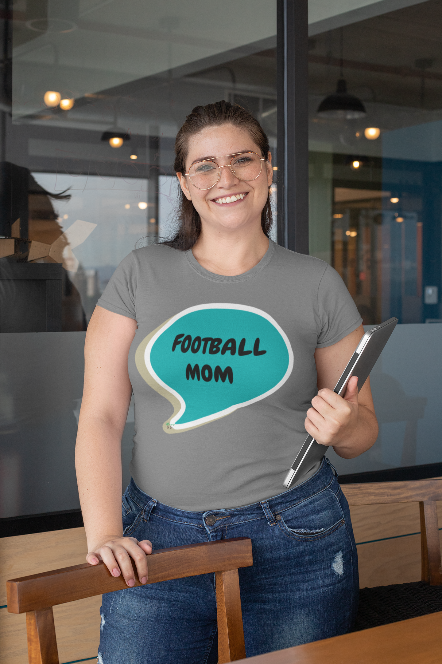 FOOTBALL MOM IN THOUGHT BUBBLE GRAPHIC UNISEX T-SHIRT MOTHER'S DAY TEES GIFT FOR WOMAN MOMS SHIRTS GIFTS FOOTBALL MOM TSHIRTS GIFT FOR MOMS SHIRTS FOR AUNTS TEES FOR SISTERS GIFT FOR DAUGHTER