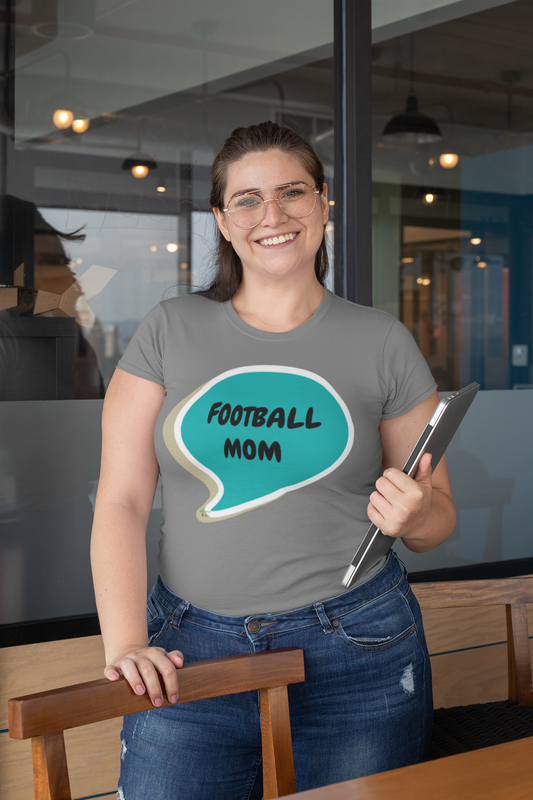 FOOTBALL MOM IN THOUGHT BUBBLE GRAPHIC UNISEX T-SHIRT MOTHER'S DAY TEES GIFT FOR WOMAN MOMS SHIRTS GIFTS FOOTBALL MOM TSHIRTS GIFT FOR MOMS SHIRTS FOR AUNTS TEES FOR SISTERS GIFT FOR DAUGHTER