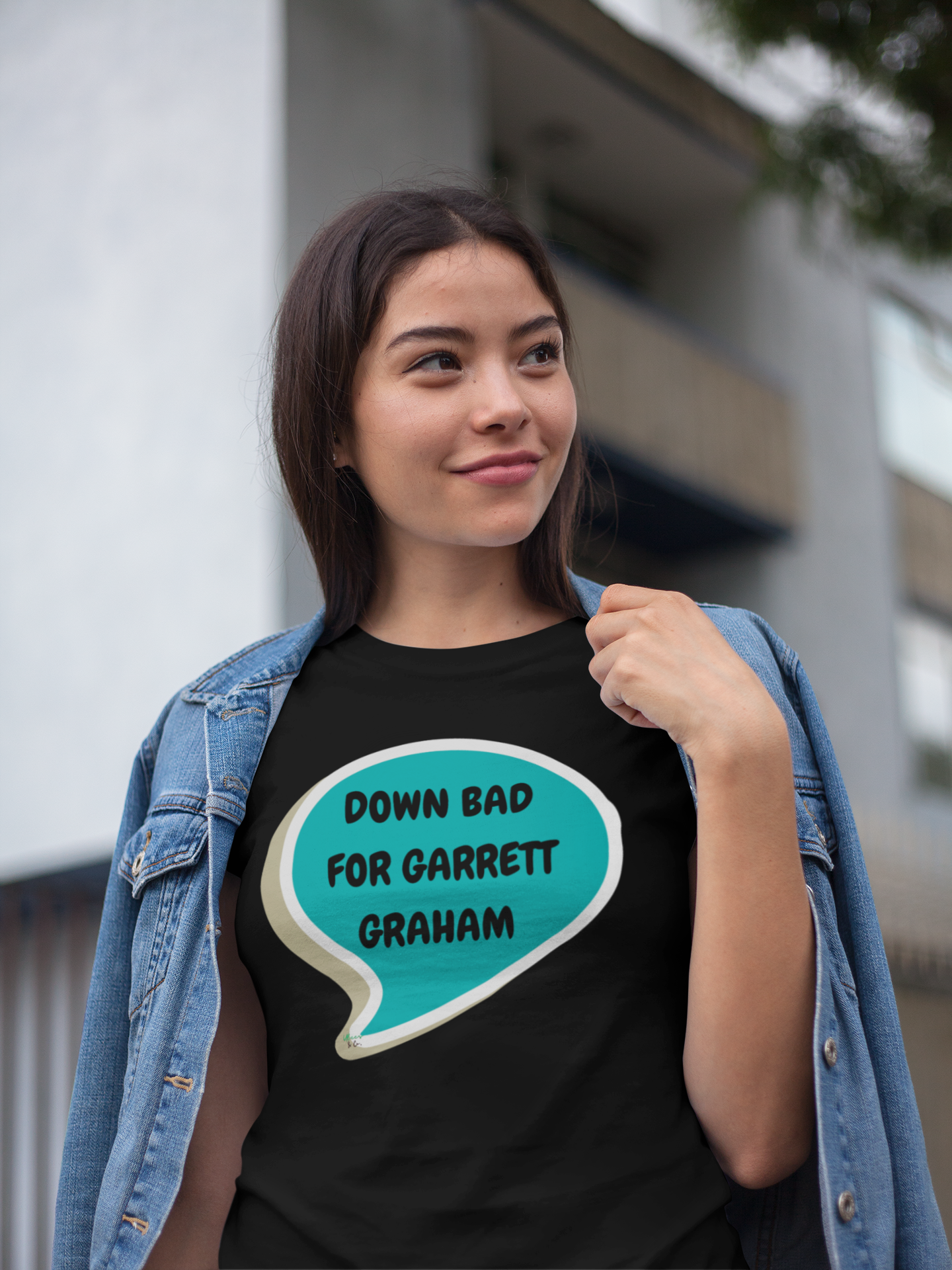 DOWN BAD FOR GARRETT GRAHAM T-SHIRT HOCKEY PLAYER UNIQUE GRAPHIC UNISEX SPEECH BUBBLE SHIRT STREETWEAR FASHION OFF CAMPUS TEES OFF CAMPUS SERIES HOCKEY TEAM TEES BIRTHDAY GIFTS FOR WOMEN GIFT FOR MEN