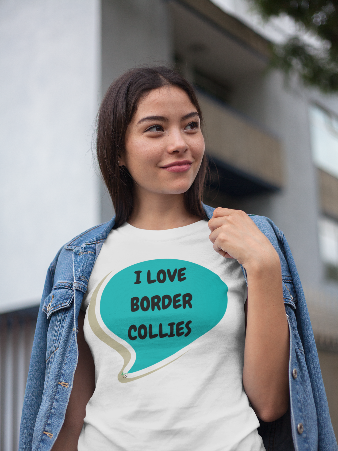 I LOVE BORDER COLLIES T-SHIRT UNIQUE GRAPHIC UNISEX SPEECH BUBBLE DESIGN SHIRT STREETWEAR FASHION PET GIFTS DOG MOM TEE SHIRTS FOR WOMEN DOG DAD GIFT FOR MEN CLOTHING BRAND PET PARENTS