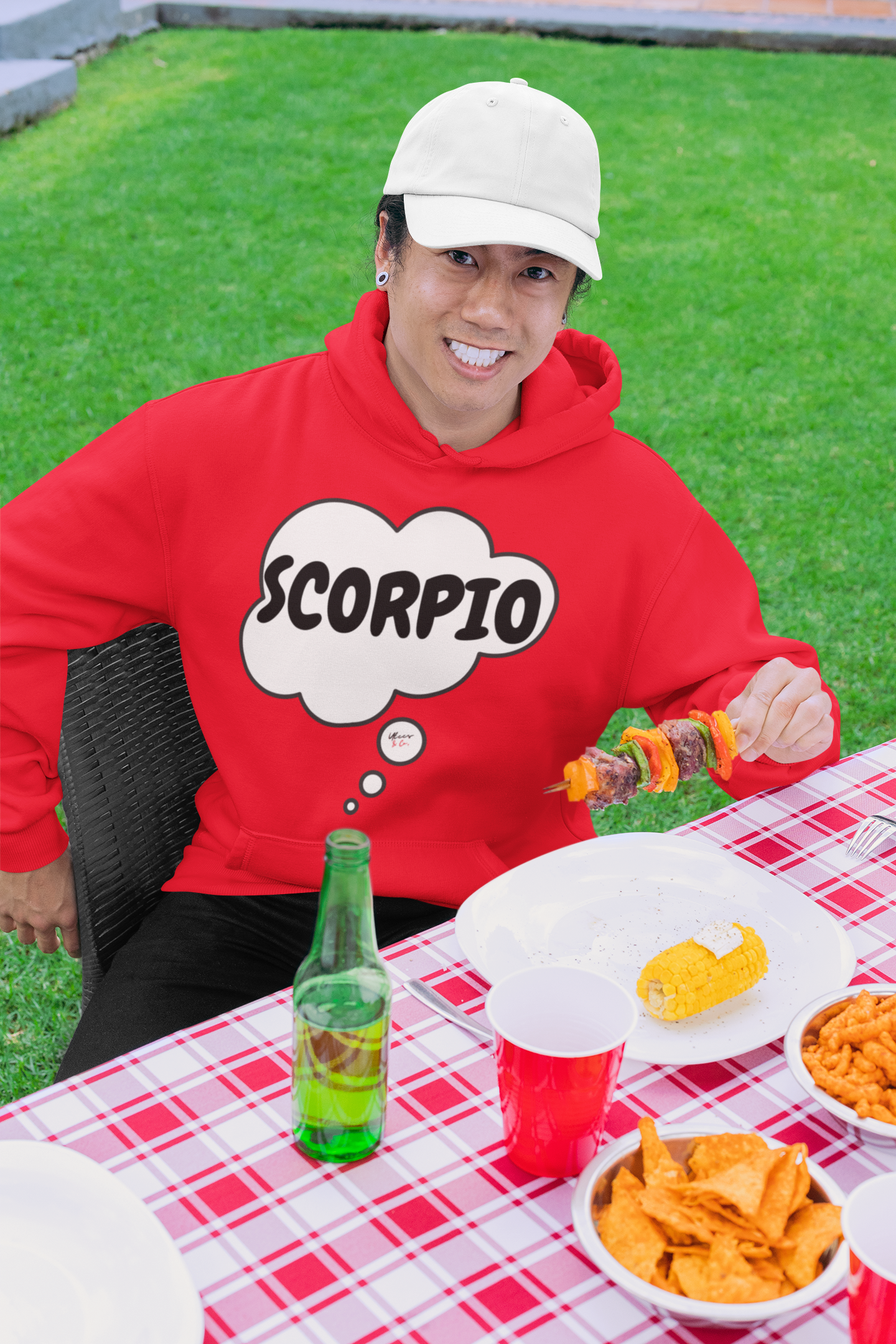 SCORPIO ZODIAC SIGN HOODIE IN THOUGHT BUBBLE SCORPIO HOROSCOPE BIRTHDAY SIGN GIFT FOR BIRTHDAY SCORPIO SEASON SCORPIO ASTROLOGY SIGN HOODIE