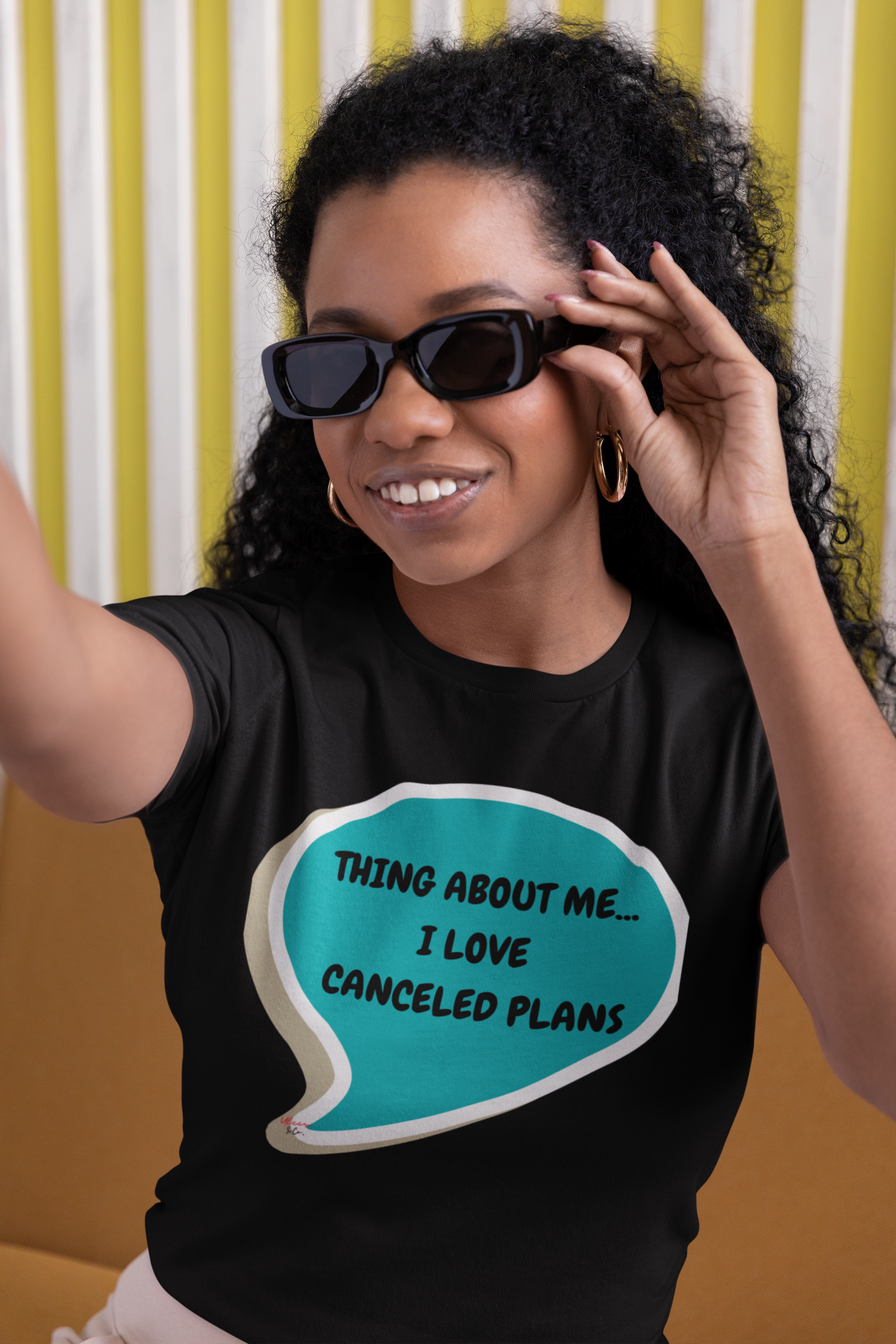 THING ABOUT ME ...I LOVE CANCELED PLANS T-SHIRT IN SPEECH BUBBLE T-SHIRT FOR WOMEN GIFT FOR MEN SARCASTIC SAYINGS GIFTS FOR TSHIRTS