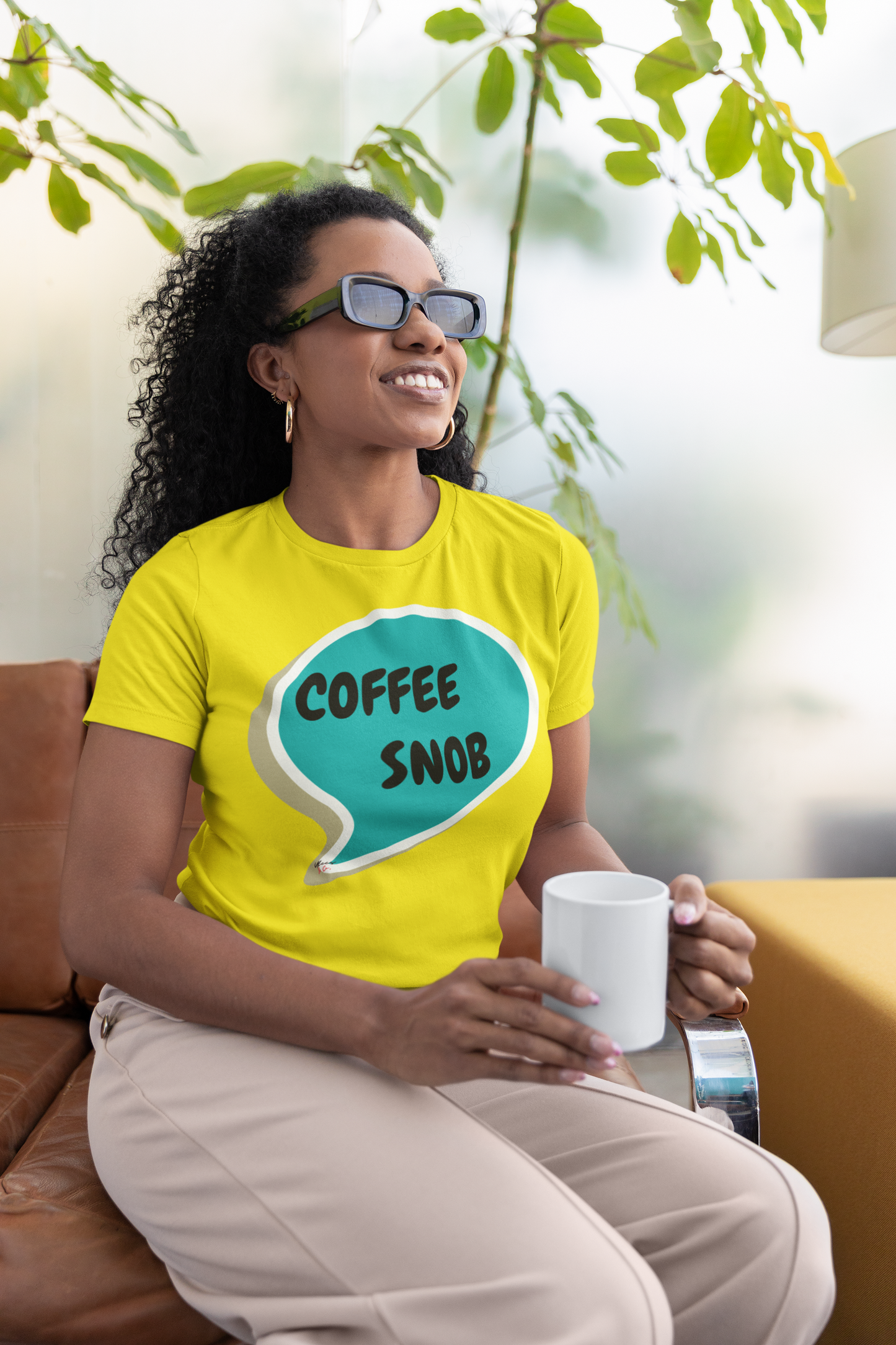 COFFEE SNOB T-SHIRT IN SPEECH BUBBLE UNISEX TSHIRT SARCASTIC SAYINGS T-SHIRT FOR COFFEE LOVERS GIFT FOR WOMEN CAFFEINE DRINKERS MEN T-SHIRT GIFT FOR LOVERS OF COFFEE