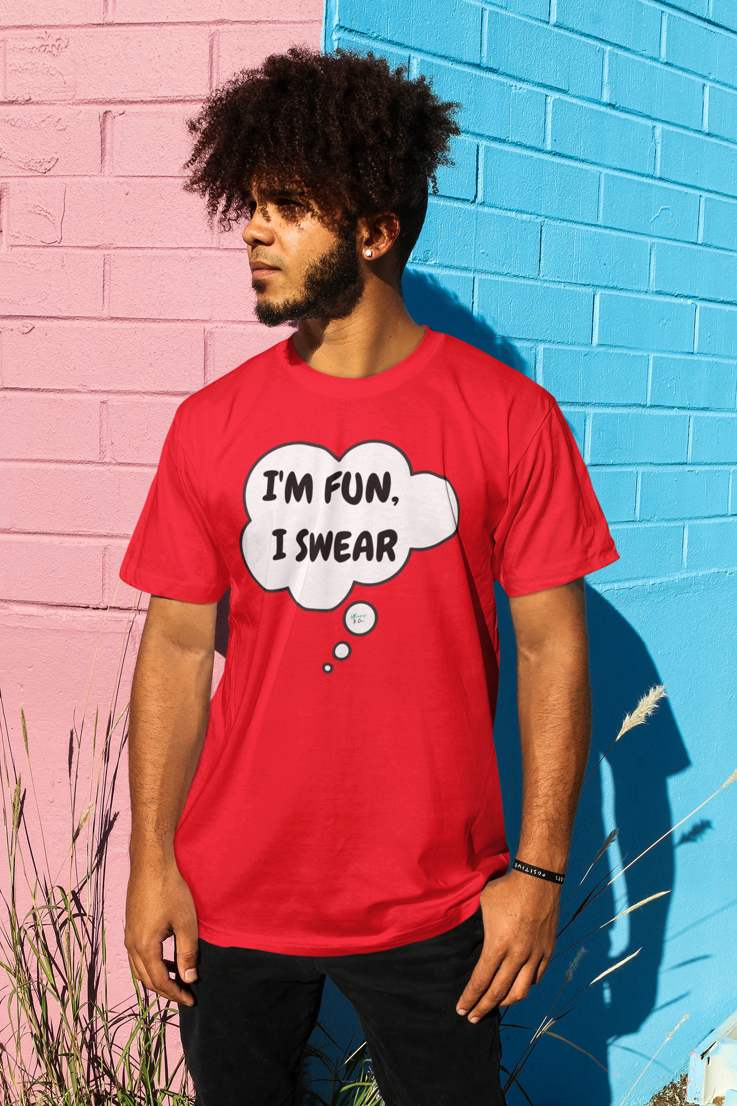 I'M FUN, I SWEAR T-SHIRT IN THOUGHT BUBBLE UNISEX TSHIRT FUNNY SAYINGS T SHIRT SARCASTIC SAYINGS T-SHIRT SARCASM TEES