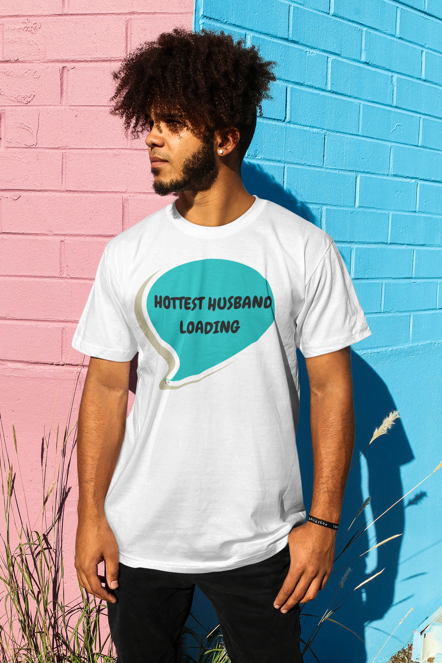 HOTTEST HUSBAND LOADING T-SHIRT IN SPEECH BUBBLE UNISEX TSHIRT GIFT FOR GROOM GIFT FOR BACHLOR PARTY GIFT FOR A BOYFRIEND OR FIANCÉ GIFT FOR GROOMSMEN PARTY FUTURE HUSBAND T SHIRT