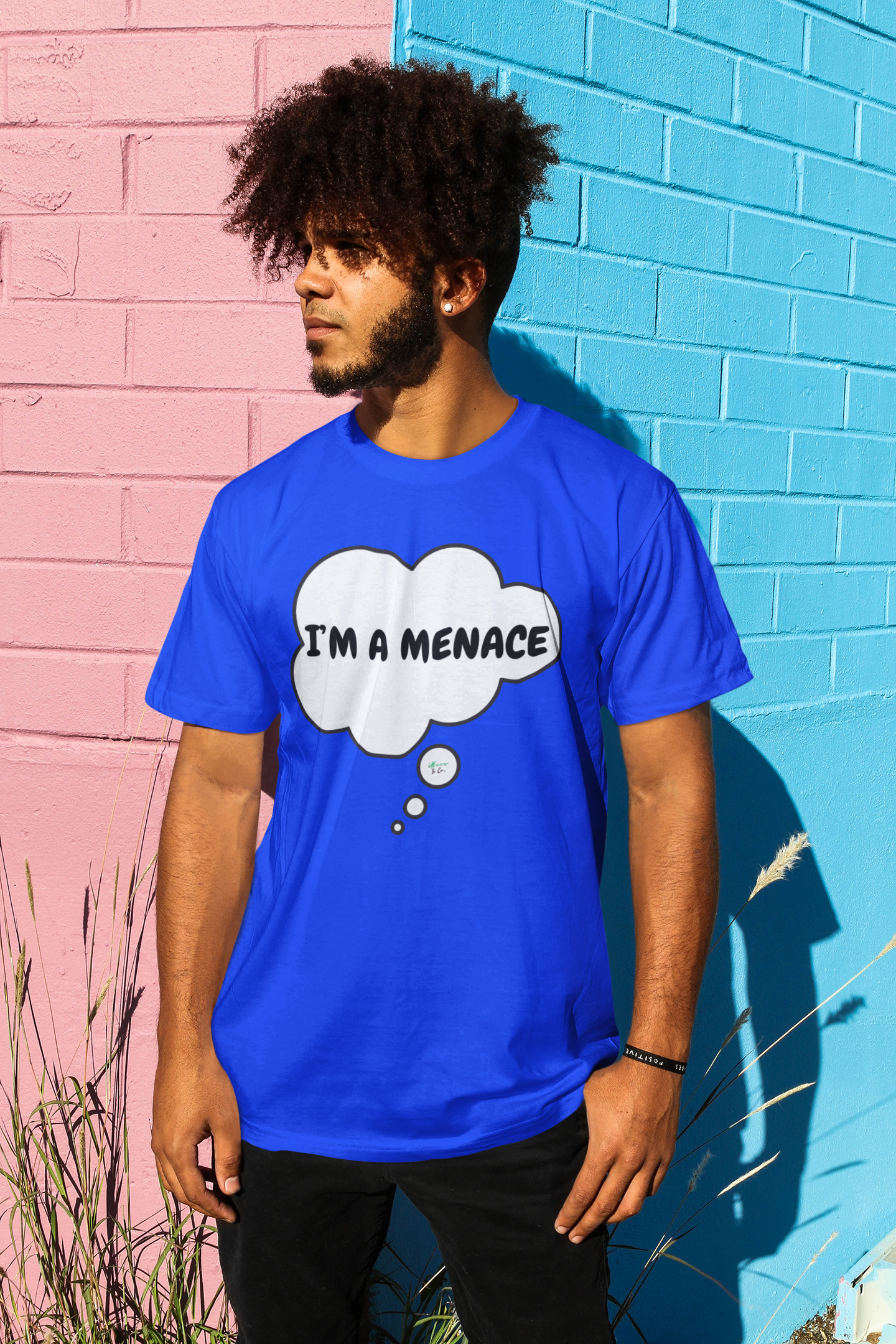 I'M A MENACE T-SHIRT IN THOUGHT BUBBLE UNISEX TSHIRT FUNNY SAYINGS T SHIRT SARCASTIC SAYINGS T-SHIRT SARCASM TEES