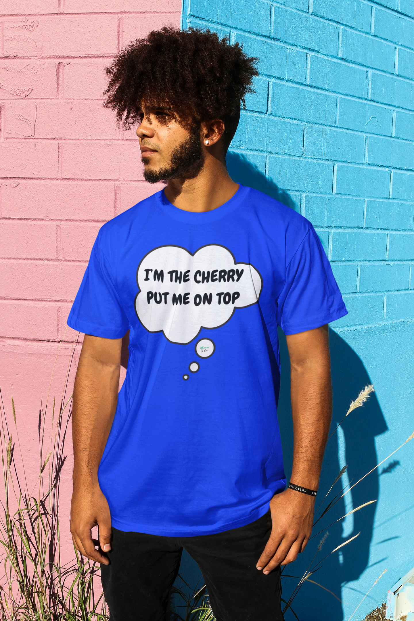 I'M THE CHERRY PUT ME ON TOP  T-SHIRT IN THOUGHT BUBBLE GRAPHIC UNISEX TSHIRT FUNNY SAYINGS T SHIRT SARCASTIC SAYINGS T-SHIRT SARCASM TEES GIFTS FOR WOMEN GIFT FOR MEN