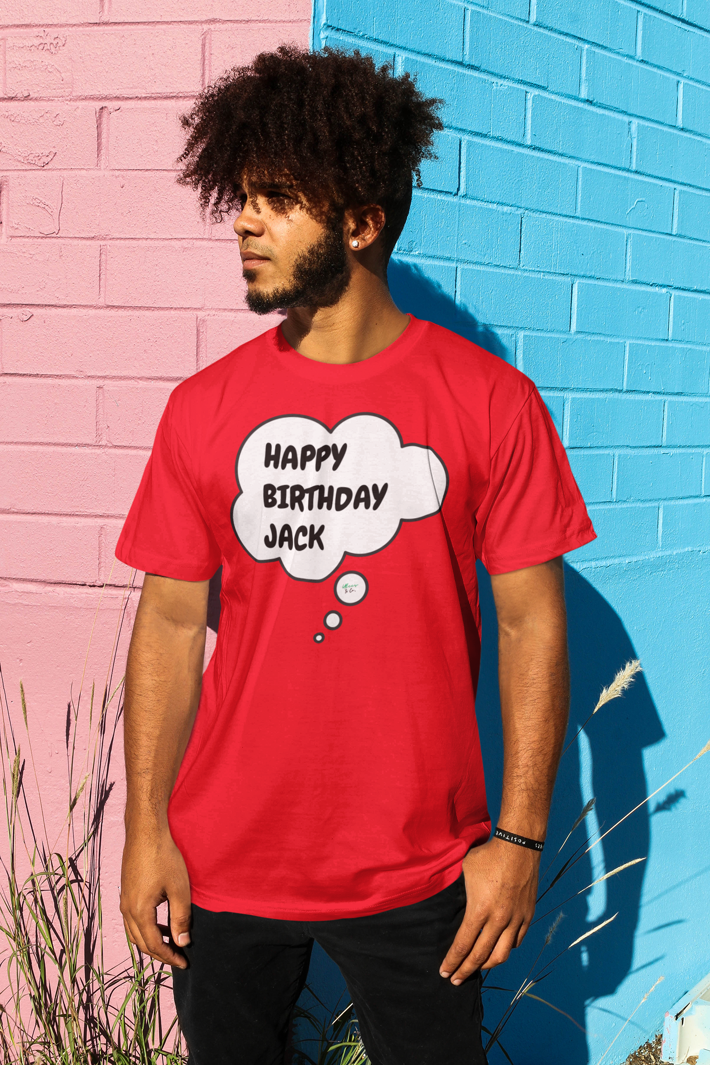 PERSONALIZED HAPPY BIRTHDAY T-SHIRT CUSTOMIZED TEES FOR HIM IN THOUGHT BUBBLE CUSTOM SHIRT FOR HER HAPPY BIRTHDAY MOM TEE HAPPY BIRTHDAY DAD UNIQUE GIFT CUSTOM GIFT FOR BIRTHDAY GIFT FOR HIM GIFT FOR HER