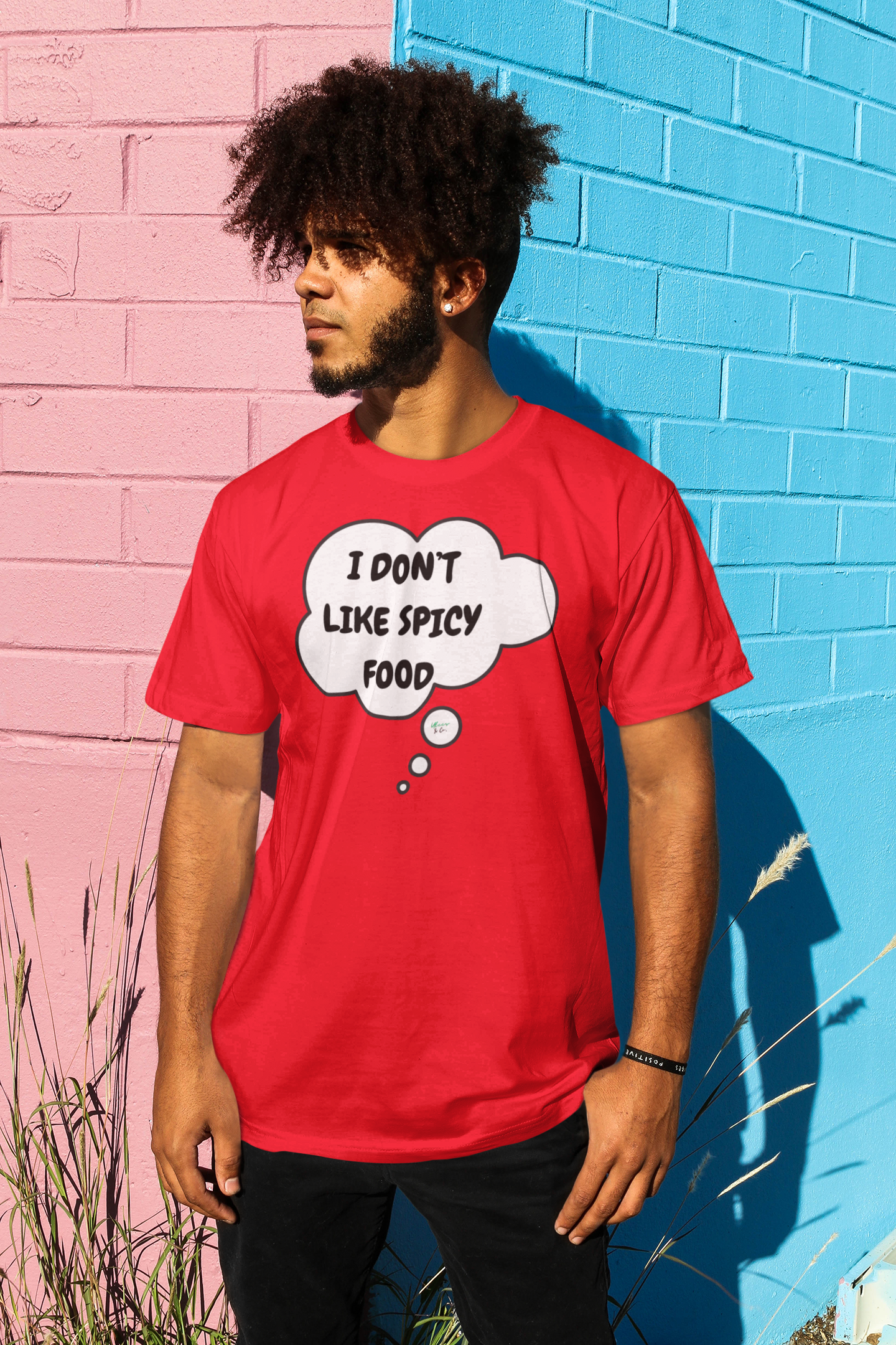 I DON'T LIKE SPICY FOOD T-SHIRT UNIQUE GRAPHIC UNISEX THOUGHT BUBBLE SHIRT STREETWEAR FASHION FUNNY SAYINGS TEES SARCASTIC SAYINGS T-SHIRT HILARIOUS SHIRTS SARCASM TEES BIRTHDAY GIFTS FOR WOMEN GIFT FOR MEN CLOTHING BRAND