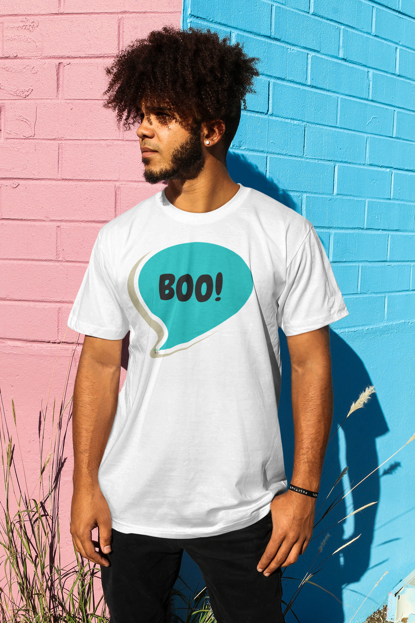 BOO! HALLOWEEN T-SHIRT UNIQUE GRAPHIC UNISEX THOUGHT BUBBLE SHIRT CASUAL STREETWEAR FASHION SPOOKY SEASON TEES FALL SEASON T-SHIRT BIRTHDAY GIFTS FOR WOMEN GIFT FOR MEN CLOTHING BRAND