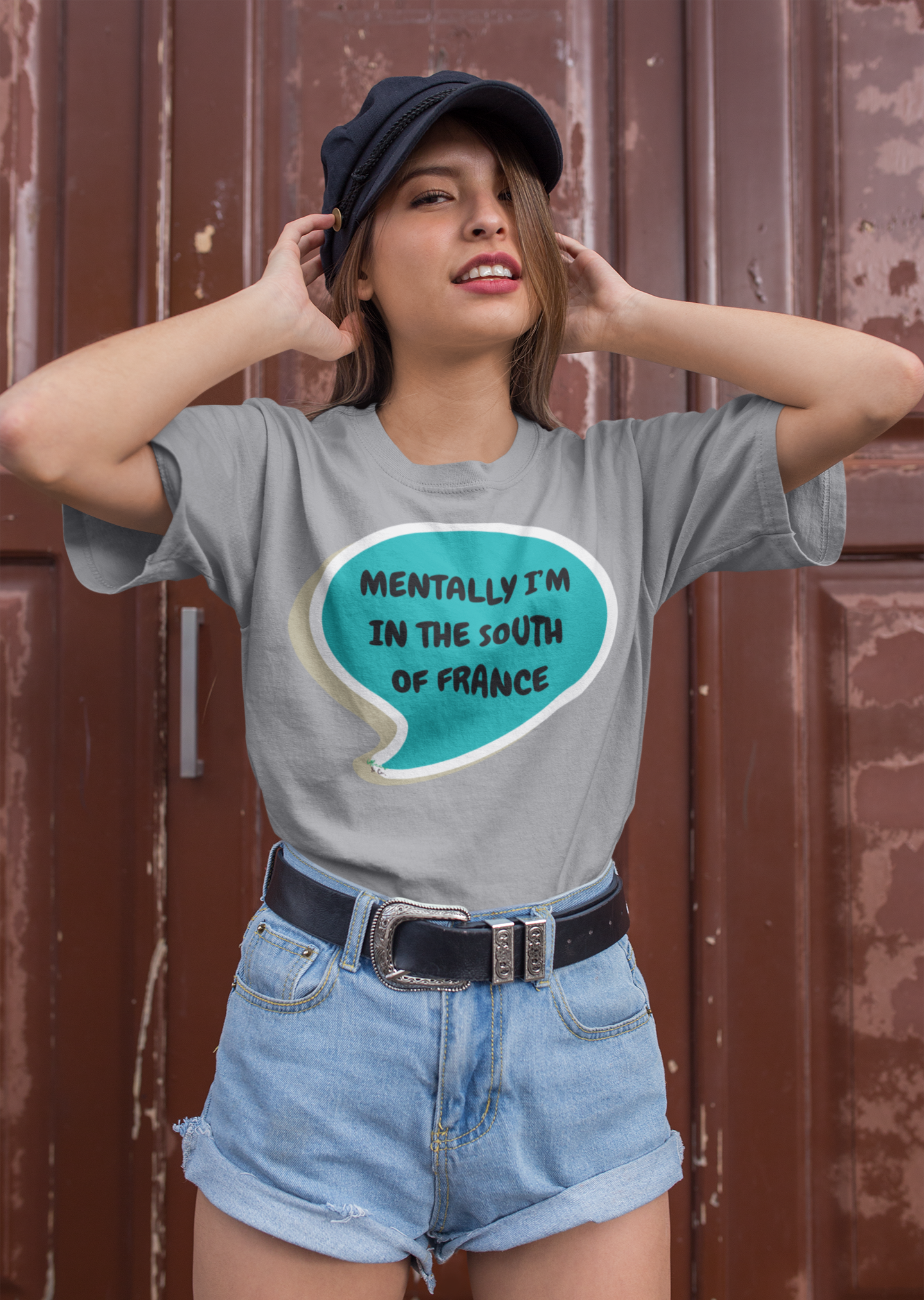 MENTALLY I'M ON THE SOUTH OF FRANCE T-SHIRT UNIQUE GRAPHIC UNISEX SPEECH BUBBLE SHIRT CASUAL STREETWEAR FASHION FUNNY SAYINGS TEES SARCASTIC SAYINGS T-SHIRT HILARIOUS SHIRTS SARCASM TEES BIRTHDAY GIFTS FOR WOMEN GIFT FOR MEN CLOTHING BRAND