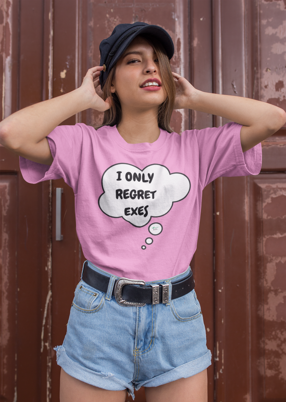 I ONLY REGRET EXES T-SHIRT UNIQUE GRAPHIC UNISEX IN THOUGHT BUBBLE DESIGN SHIRT CASUAL STREETWEAR FASHION FUNNY SAYINGS TEES SARCASTIC TEES BIRTHDAY GIFTS WOMEN SHIRTS FOR MEN