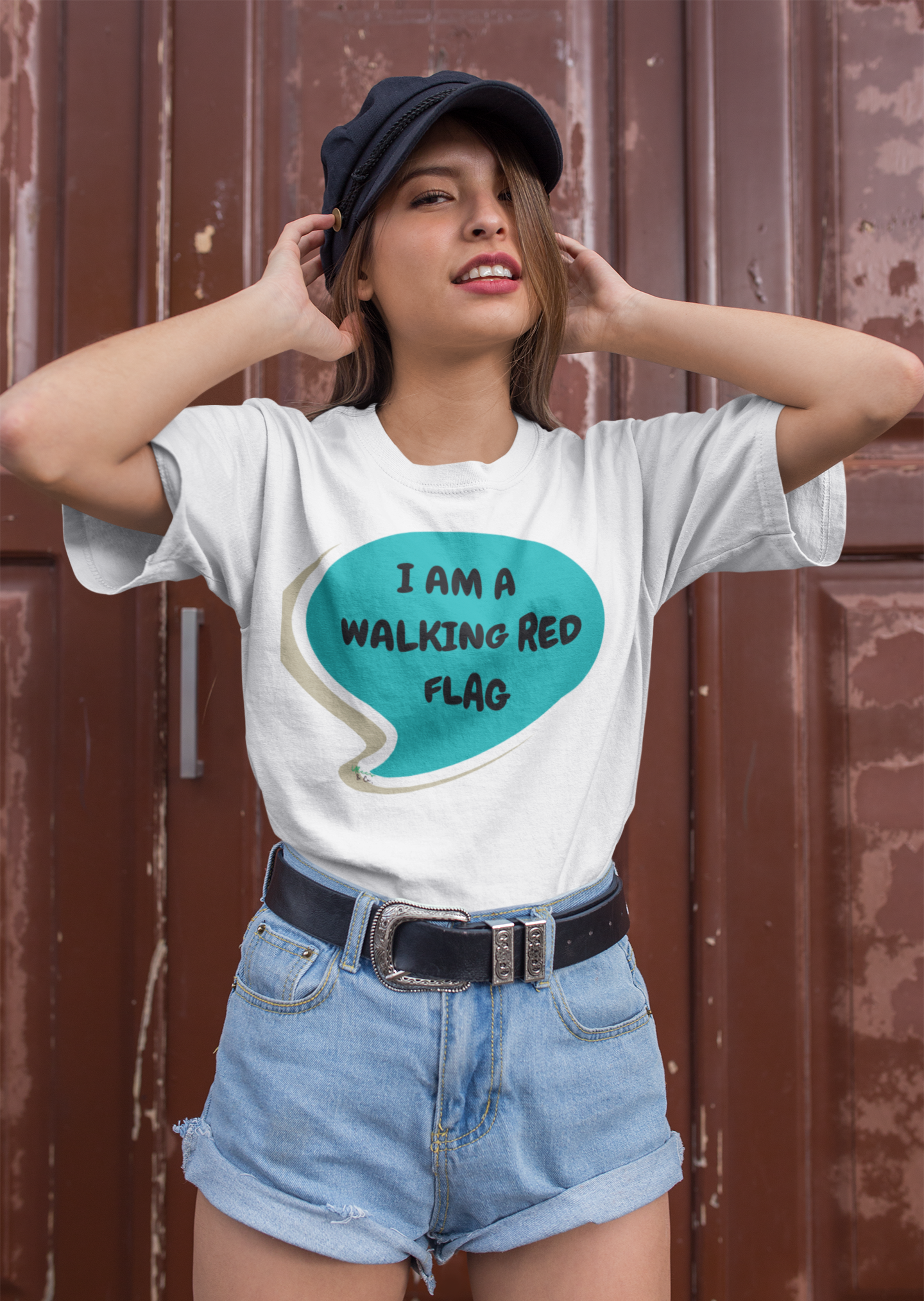 I'M A WALKING RED FLAG T-SHIRT IN SPEECH BUBBLE UNISEX TSHIRT FUNNY SAYINGS T SHIRT SARCASTIC SAYINGS T-SHIRT SARCASM TEES GIFTS FOR WOMEN GIFT FOR MEN