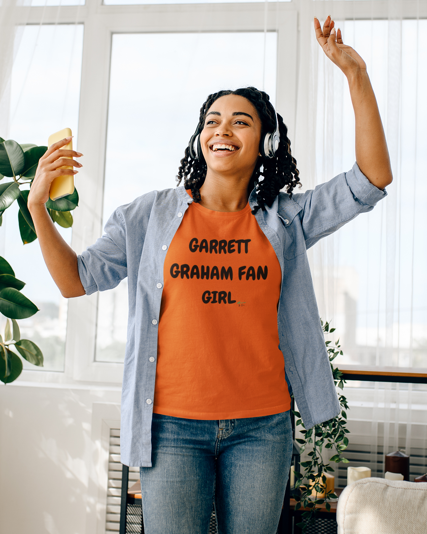 GARRETT GRAHAM FAN GIRL T-SHIRT HOCKEY PLAYER UNIQUE GRAPHIC UNISEX TEXT ONLY DESIGN SHIRT STREETWEAR FASHION OFF CAMPUS TEES OFF CAMPUS SERIES FOR HOCKEY TEAM FANS T-SHIRT GARRETT GRAHAM CHARACTER TEES GIFTS FOR WOMEN