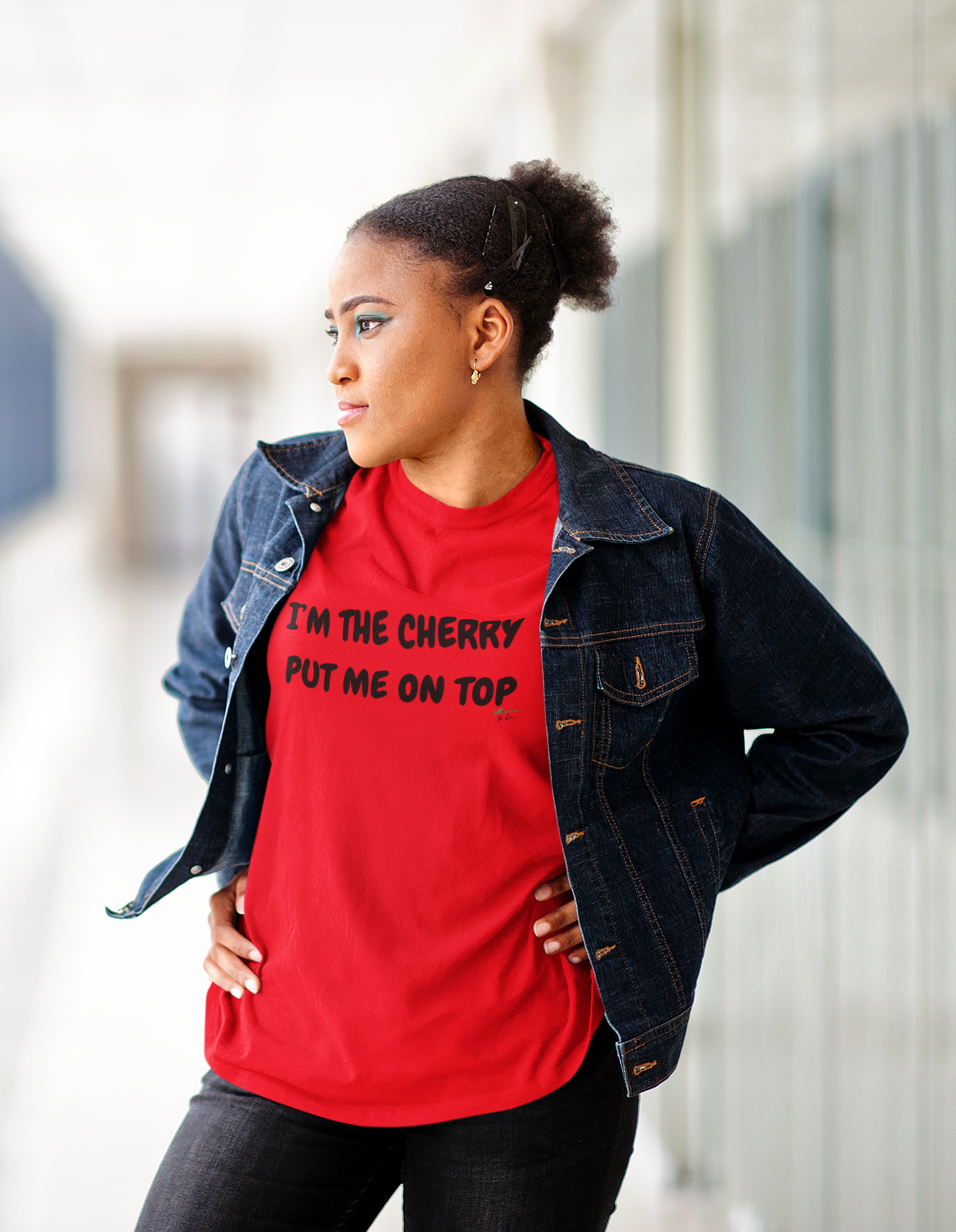 I'M THE CHERRY PUT ME ON TOP T-SHIRT IN GRAPHIC UNISEX TSHIRT FUNNY SAYINGS T SHIRT SARCASTIC SAYINGS T-SHIRT SARCASM TEES GIFTS FOR WOMEN GIFT FOR MEN