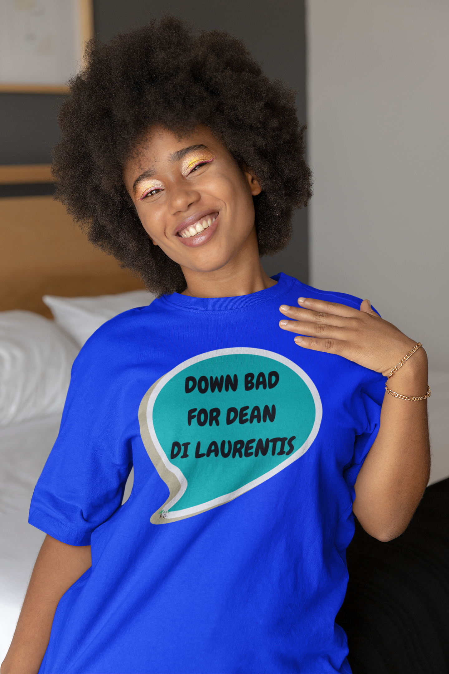 DOWN BAD FOR DEAN DI LAURENTIS T-SHIRT HOCKEY PLAYER UNIQUE GRAPHIC UNISEX SPEECH BUBBLE SHIRT STREETWEAR FASHION OFF CAMPUS TEES OFF CAMPUS SERIES HOCKEY TEAM TEES BIRTHDAY GIFTS FOR WOMEN GIFT FOR MEN
