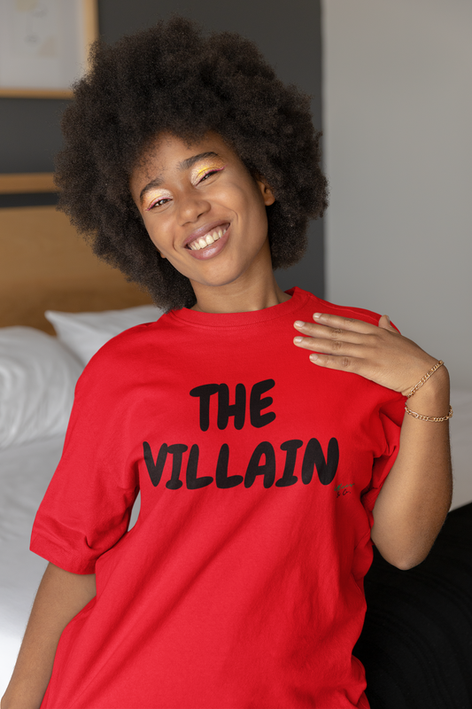 THE VILLAIN T-SHIRT UNIQUE GRAPHIC UNISEX TEXT ONLY SHIRT CASUAL STREETWEAR FASHION FUNNY SAYINGS TEES SARCASTIC SAYINGS T-SHIRT HILARIOUS SHIRTS SARCASM TEES BIRTHDAY GIFTS FOR WOMEN GIFT FOR MEN CLOTHING BRAND