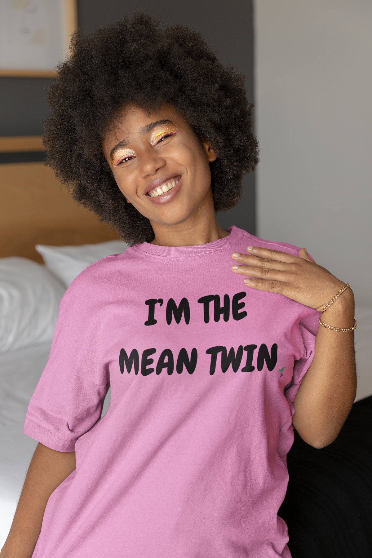 I'M THE MEAN TWIN T-SHIRT UNIQUE GRAPHIC UNISEX TEXT ONLY DESIGN SHIRT STREETWEAR FASHION FUNNY SAYINGS TEES SARCASTIC SAYINGS T-SHIRT HILARIOUS SHIRTS SARCASM TEES BIRTHDAY GIFTS FOR WOMEN GIFT FOR MEN CLOTHING BRAND