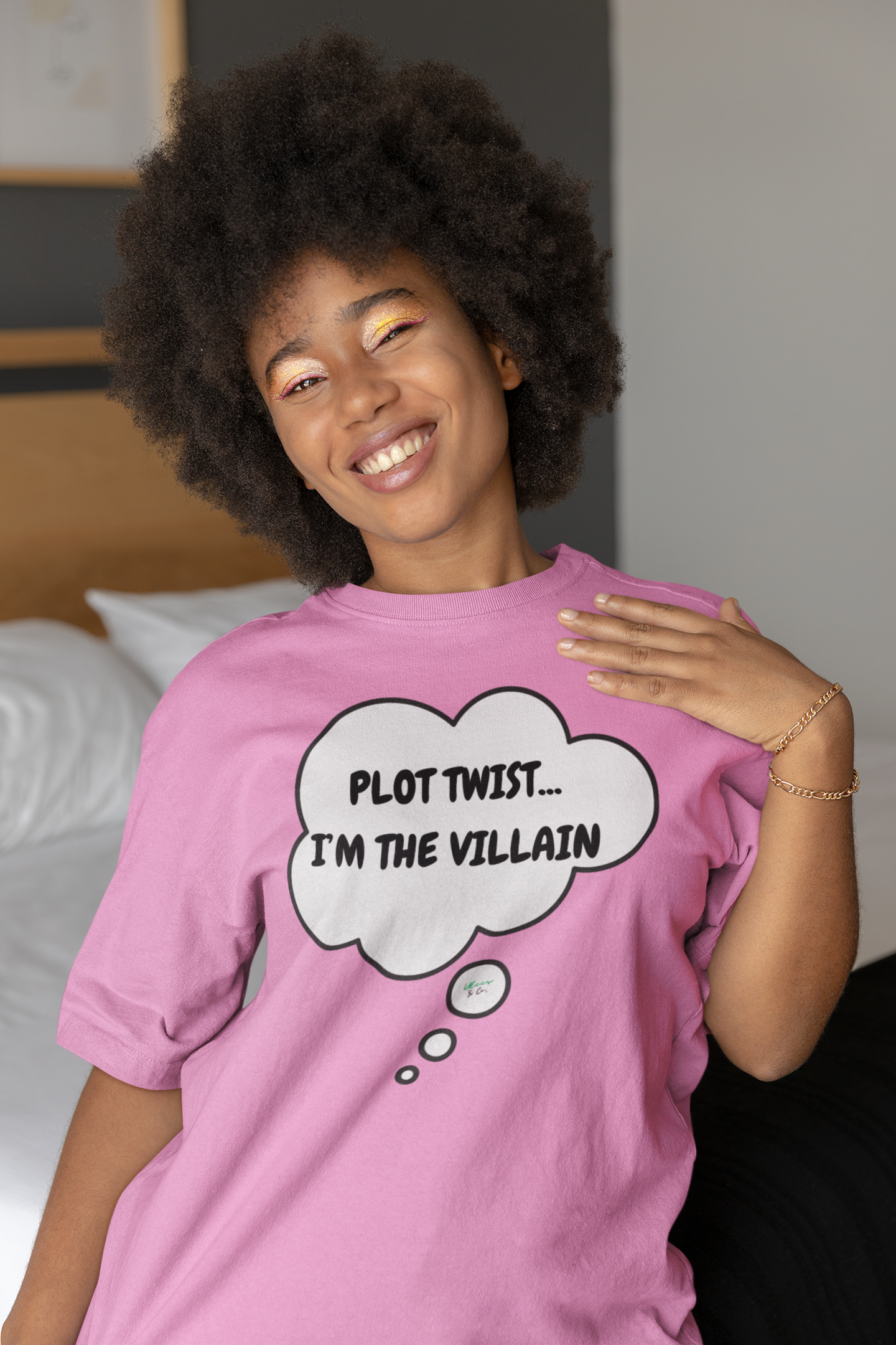 PLOT TWIST...I'M THE VILLAIN  T-SHIRT IN THOUGHT BUBBLE UNISEX TSHIRT FUNNY SAYINGS T SHIRT SARCASTIC SAYINGS T-SHIRT SARCASM TEES