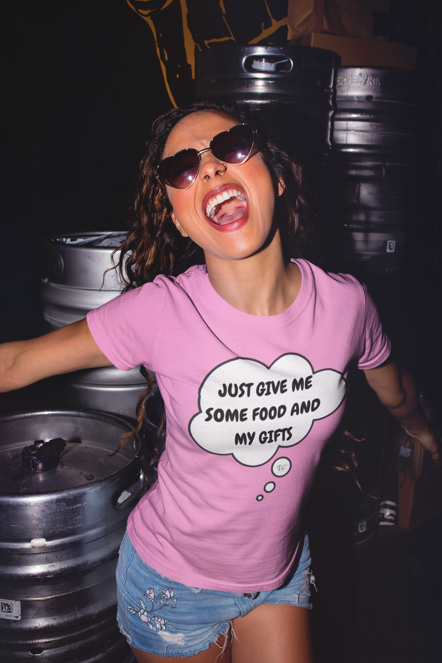 JUST GIVE ME SOME FOOD AND MY GIFTS T-SHIRT IN THOUGHT BUBBLE UNISEX TSHIRT FUNNY SAYINGS T SHIRT SARCASTIC SAYINGS T-SHIRT SARCASM TEES