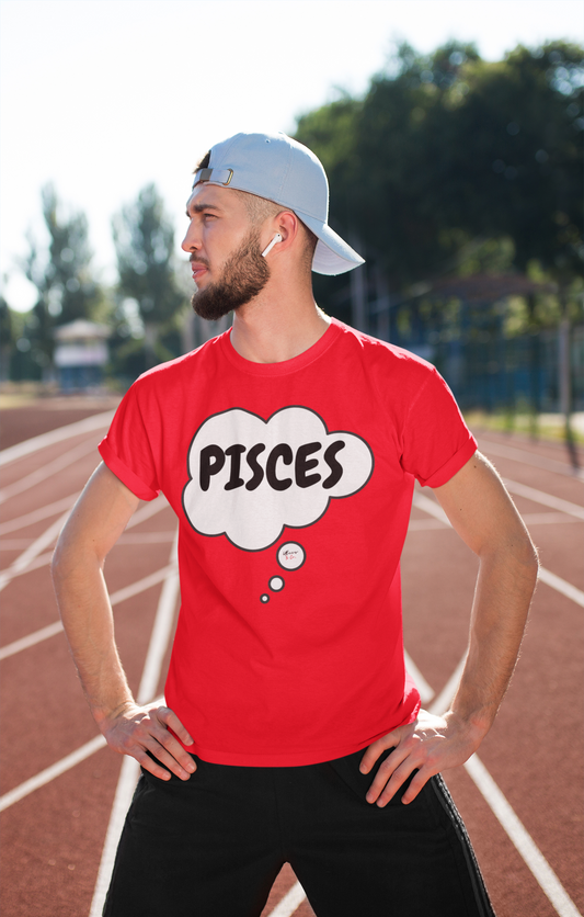 PISCES ZODIAC SIGN T-SHIRT IN THOUGHT BUBBLE UNISEX TSHIRT PISCES HOROSCOPE SIGN TEE ASTRONOMY PISCES SIGN T SHIRT PISCES SEASON