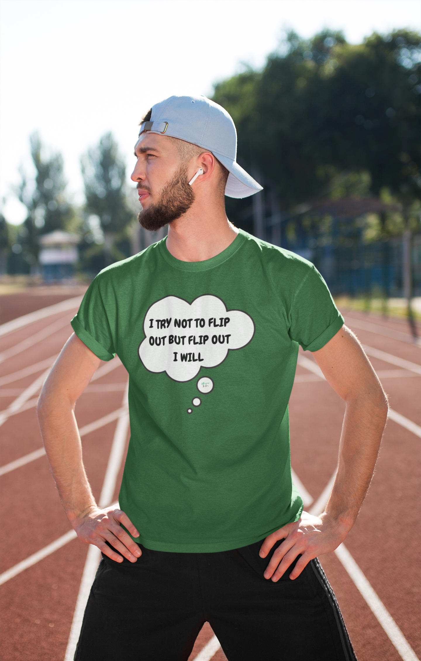 I TRY NOT TO FLIP OUT BUT FLIP OUT I WILL T-SHIRT IN THOUGHT BUBBLE GRAPHIC UNISEX TSHIRT FUNNY SAYINGS T SHIRT SARCASTIC SAYINGS T-SHIRT SARCASM TEES GIFTS FOR WOMEN GIFT FOR MEN
