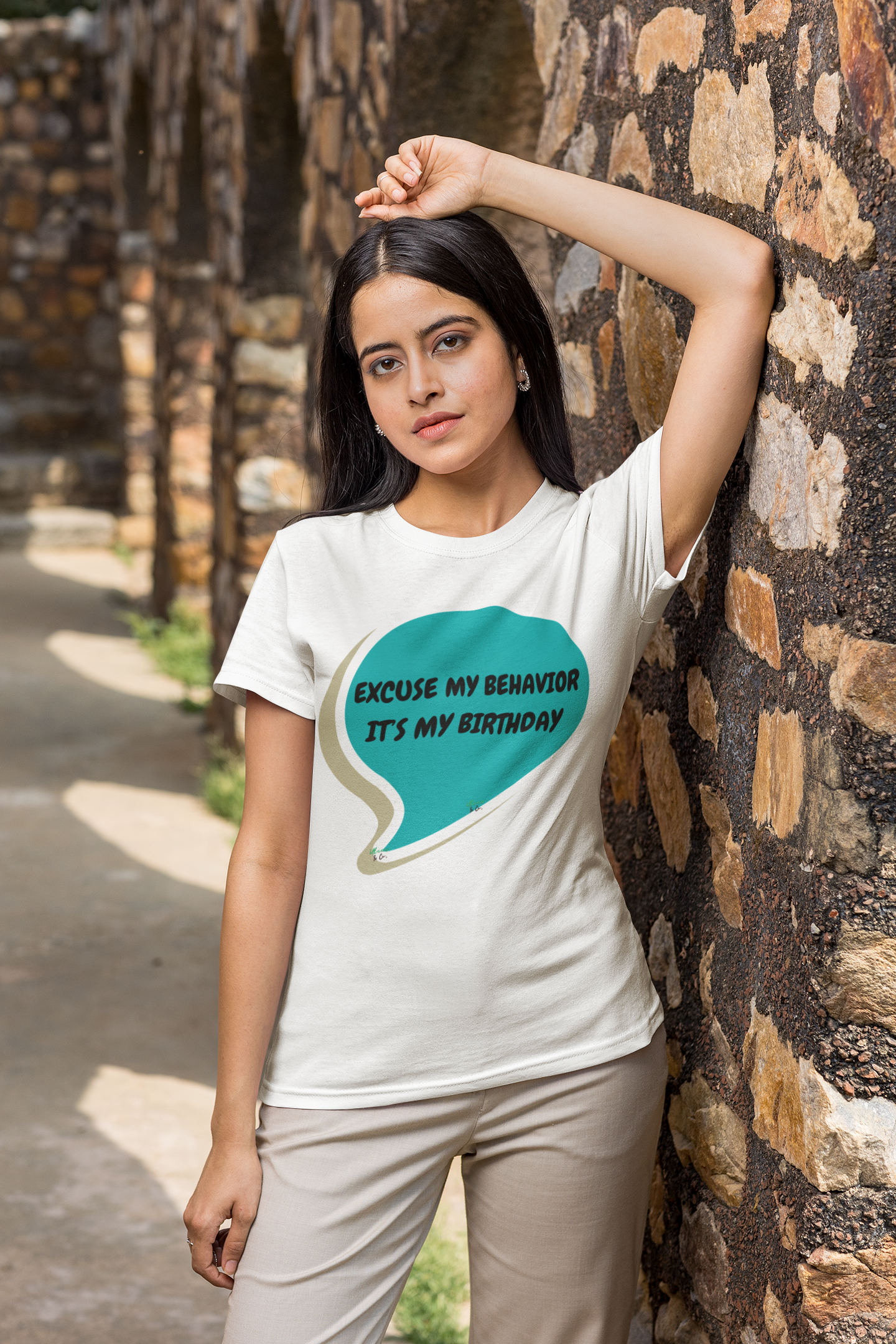 EXCUSE MY BEHAVIOR IT'S MY BIRTHDAY T-SHIRT IN SPEECH BUBBLE UNISEX T SHIRT FOR GIFT CELEBRATING YOUR OR A FRIEND'S BIRTHDAY FOR MEN AND WOMEN